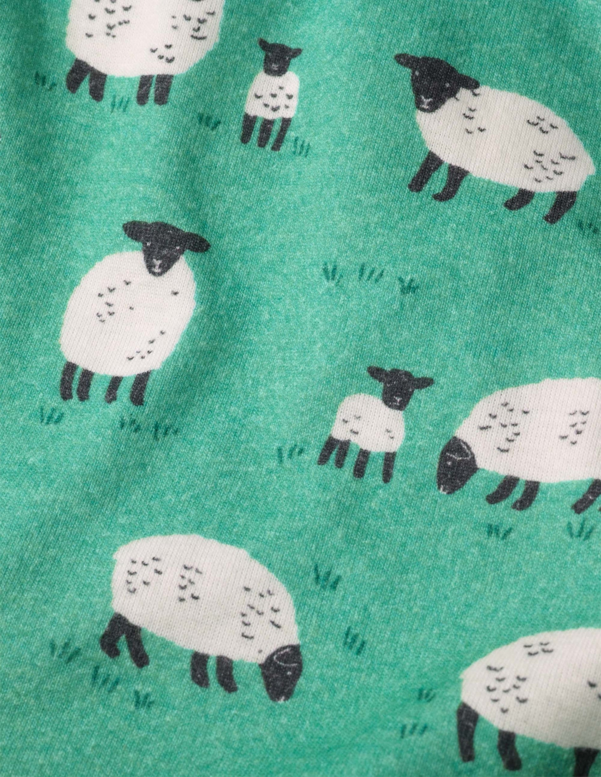 Snug Long John Pyjamas-Asparagus Green Sheep-3