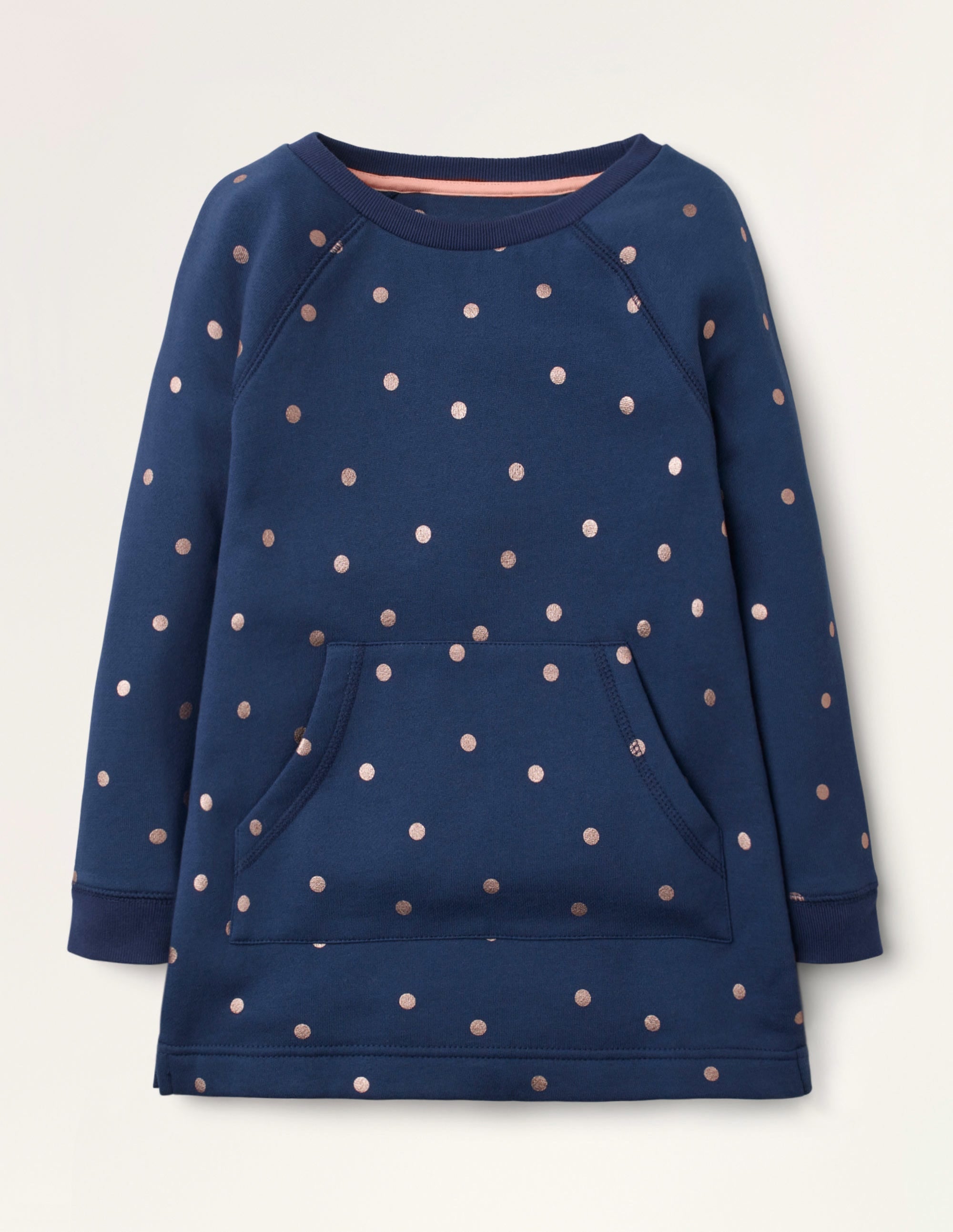 Gemusterte Sweatshirt-Tunika-Schuluniform-Navy, Folientupfen - Image 1