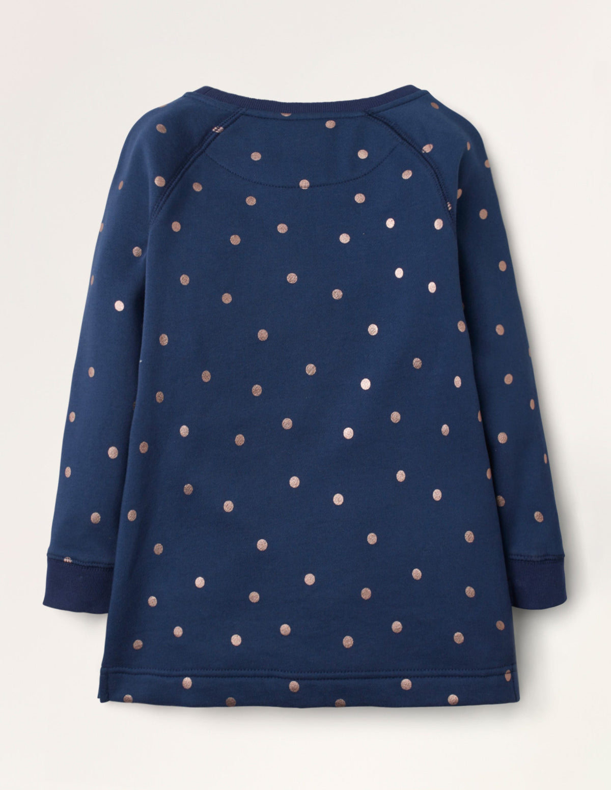 Gemusterte Sweatshirt-Tunika-Schuluniform-Navy, Folientupfen-2