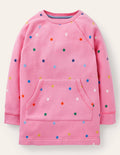 Gemusterte Sweatshirt-Tunika-Helles Blütenrosa, Sterne