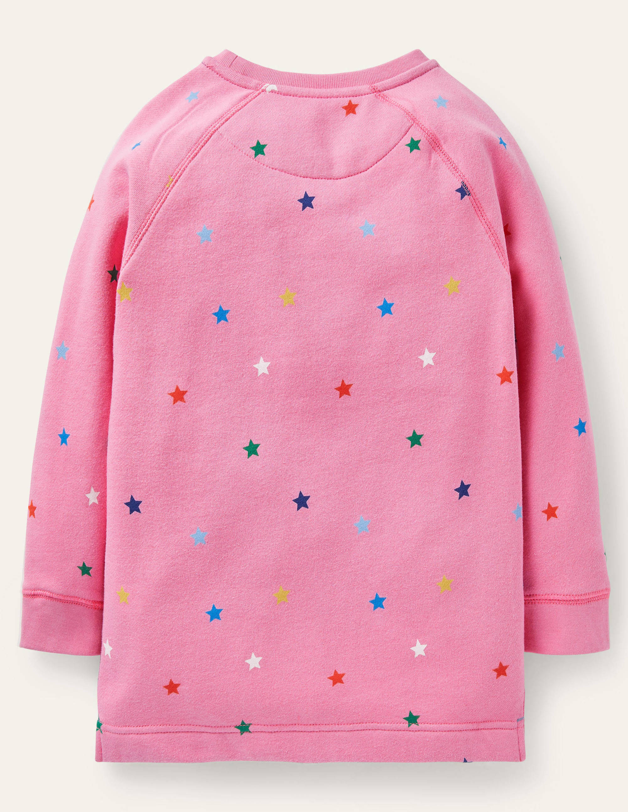 Gemusterte Sweatshirt-Tunika-Helles Blütenrosa, Sterne - Image 2