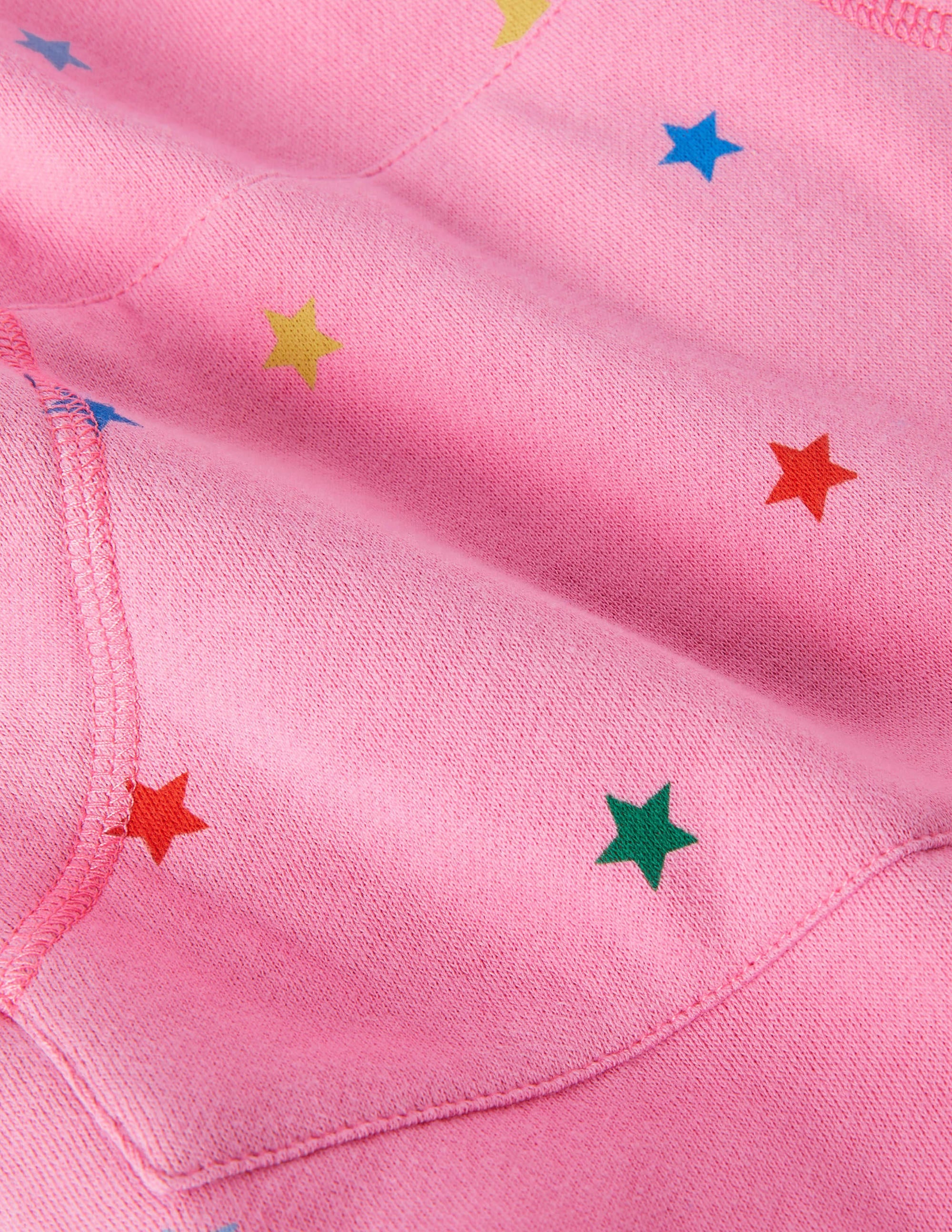 Gemusterte Sweatshirt-Tunika-Helles Blütenrosa, Sterne - Image 3