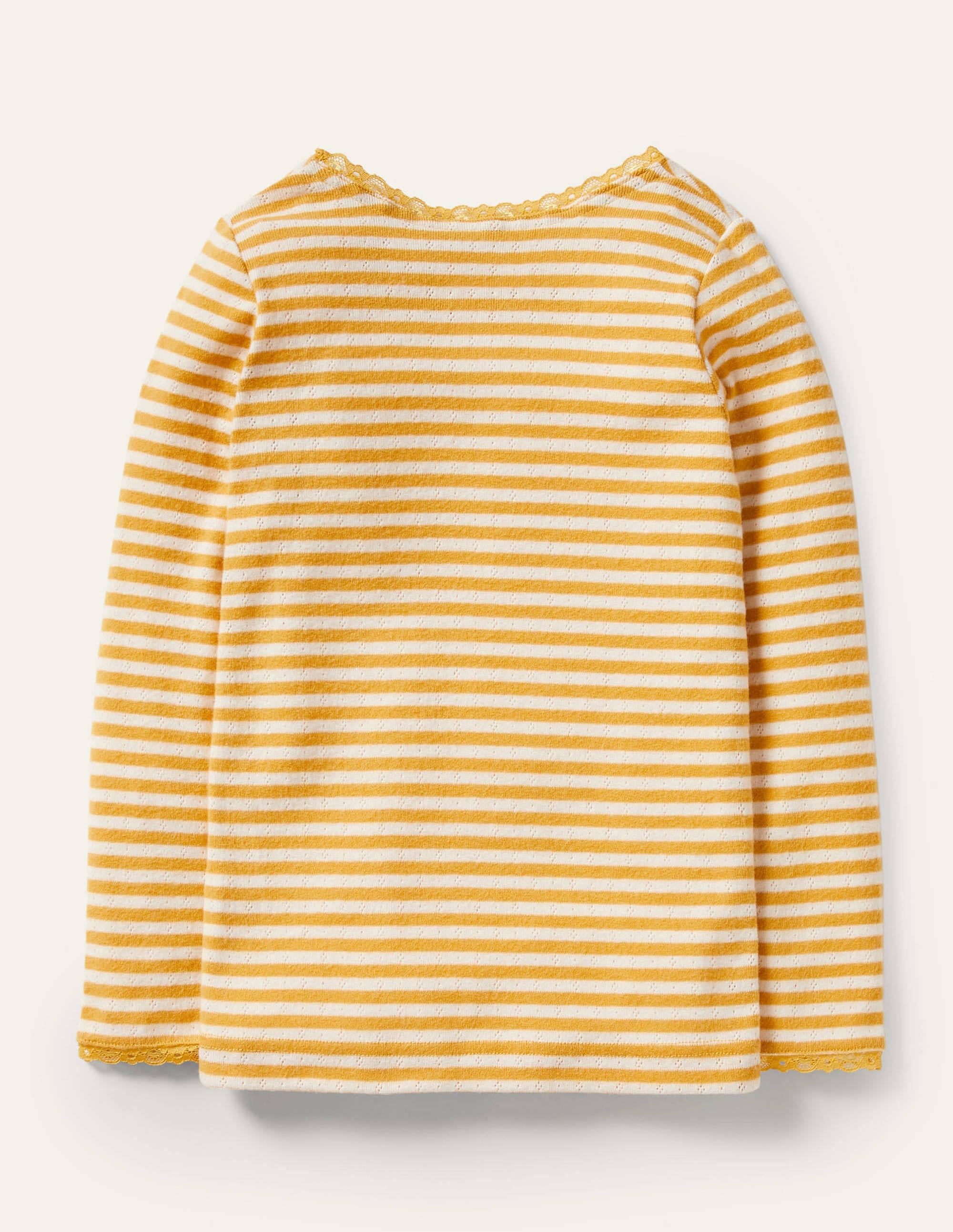 T-shirt ultra-doux en pointelle-Jaune rayon de miel/ivoire - Image 2