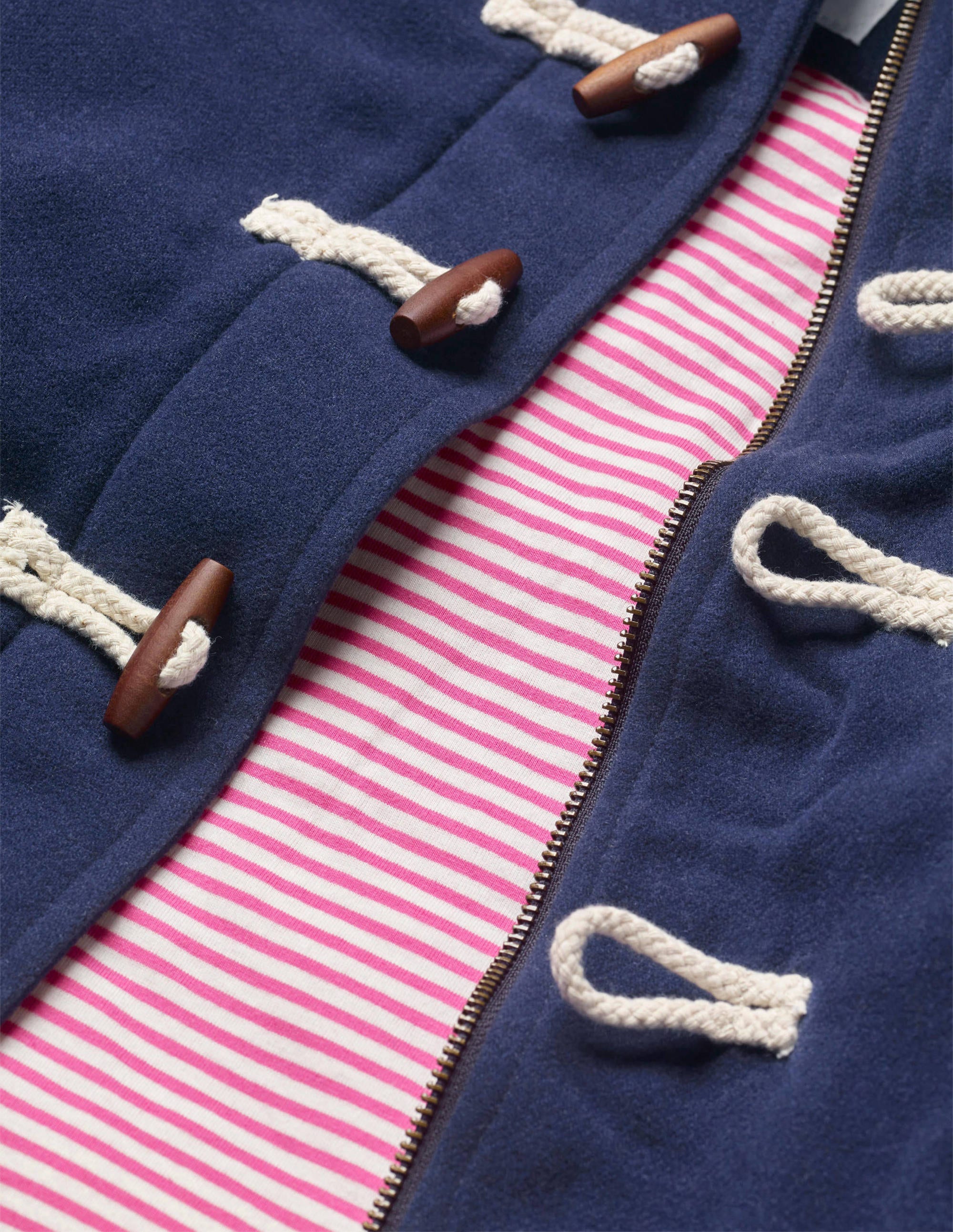 Duffle-coat en laine à poignets arc-en-ciel-Bleu marine universitaire - Image 3