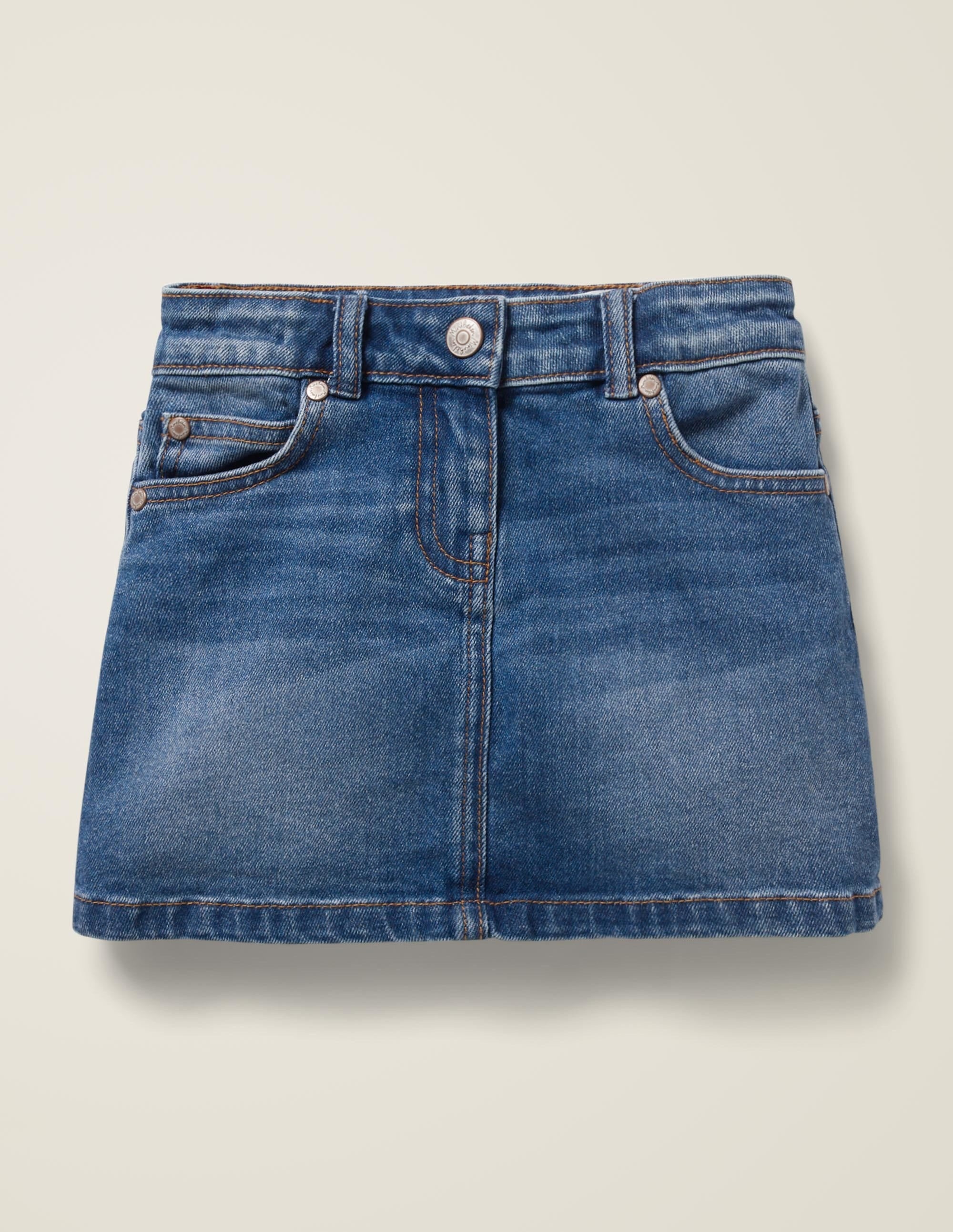 Five Pocket Denim Skirt-Mid Vintage Denim - Image 1