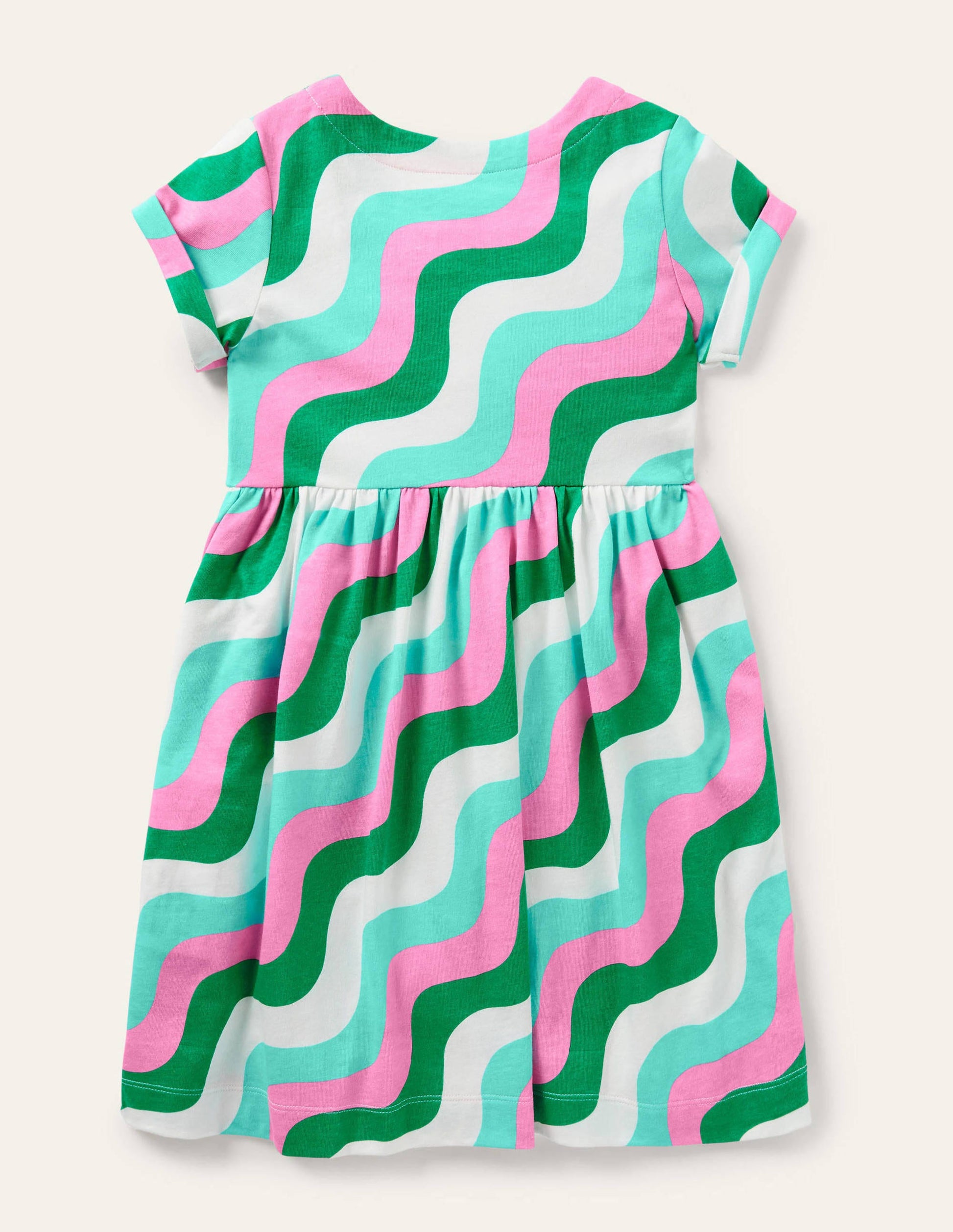 Robe fun en jersey-Vague vert printemps-2