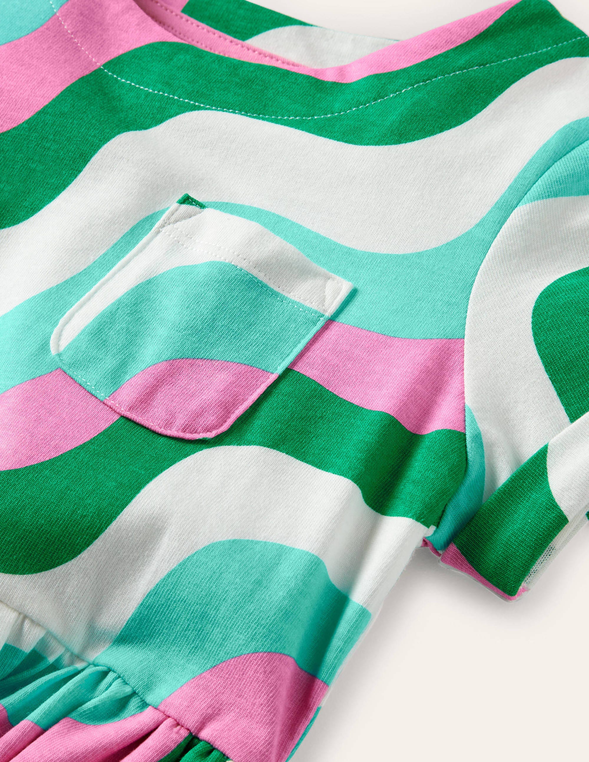 Robe fun en jersey-Vague vert printemps - Image 3
