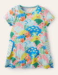Short-sleeved Printed Tunic-Multi Coral Reef