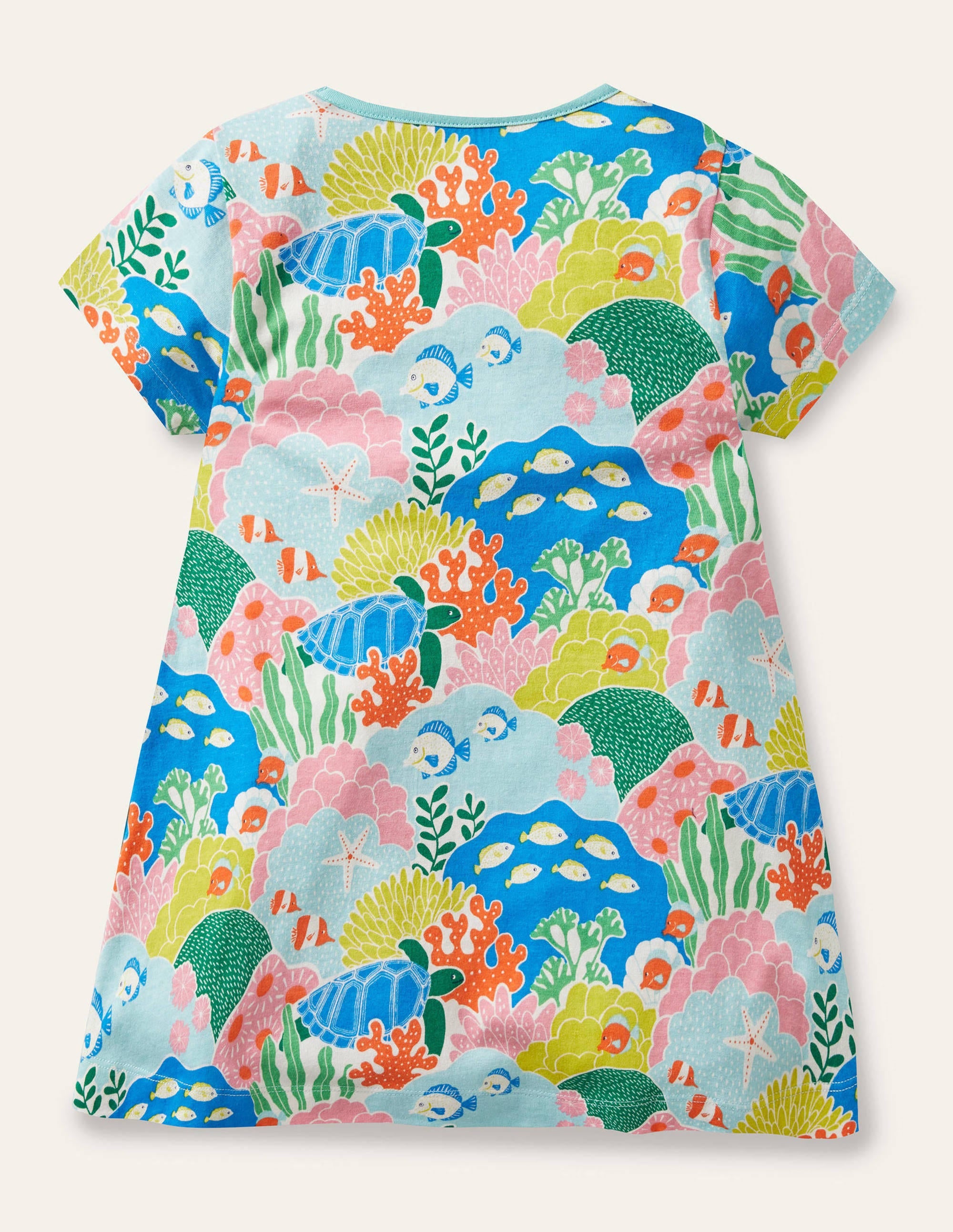 Short-sleeved Printed Tunic-Multi Coral Reef - Image 2
