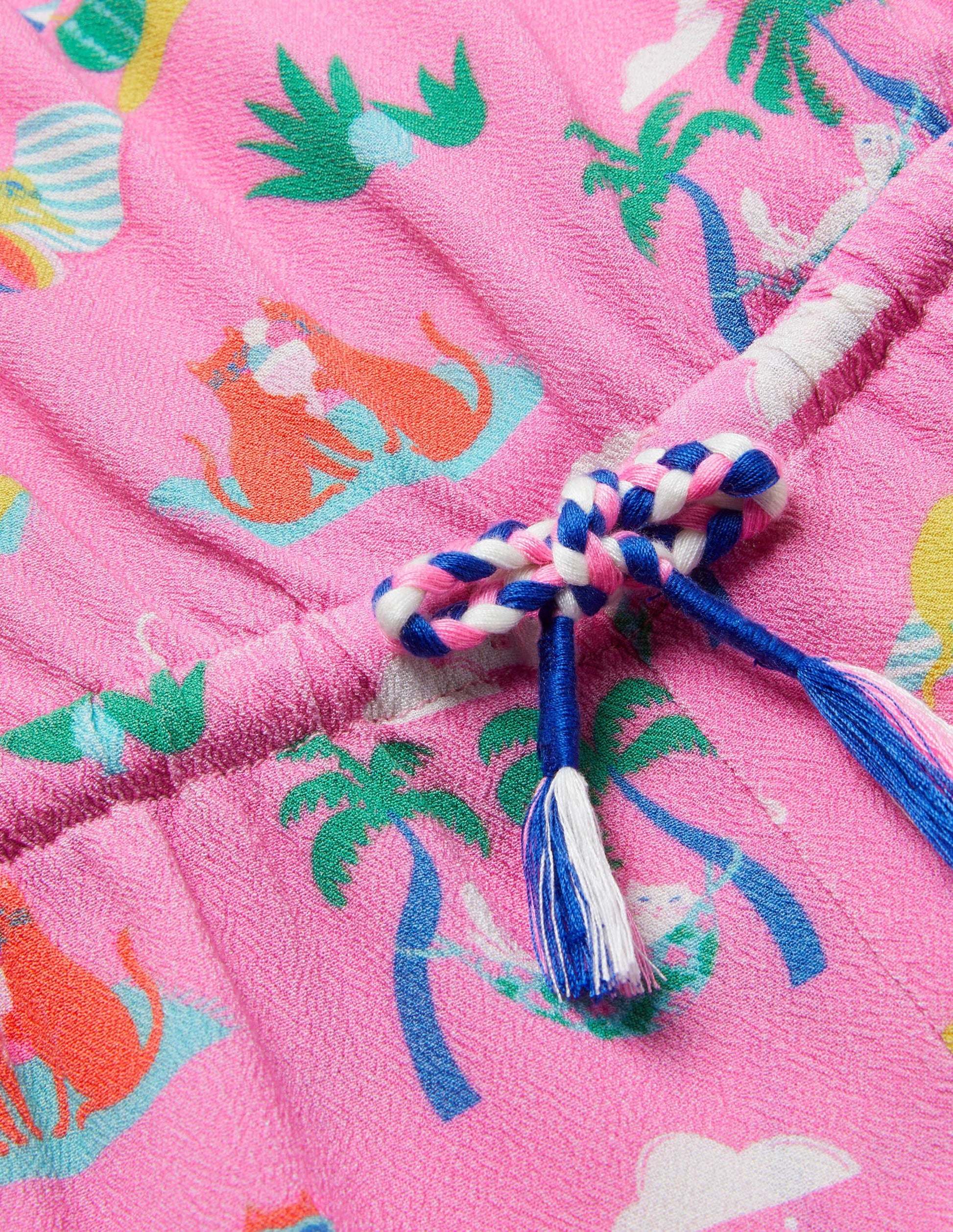 Woven Holiday Playsuit-Plum Blossom Pink Holiday Cats-3