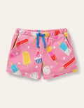 Short en éponge-Pois et glace limonade rose