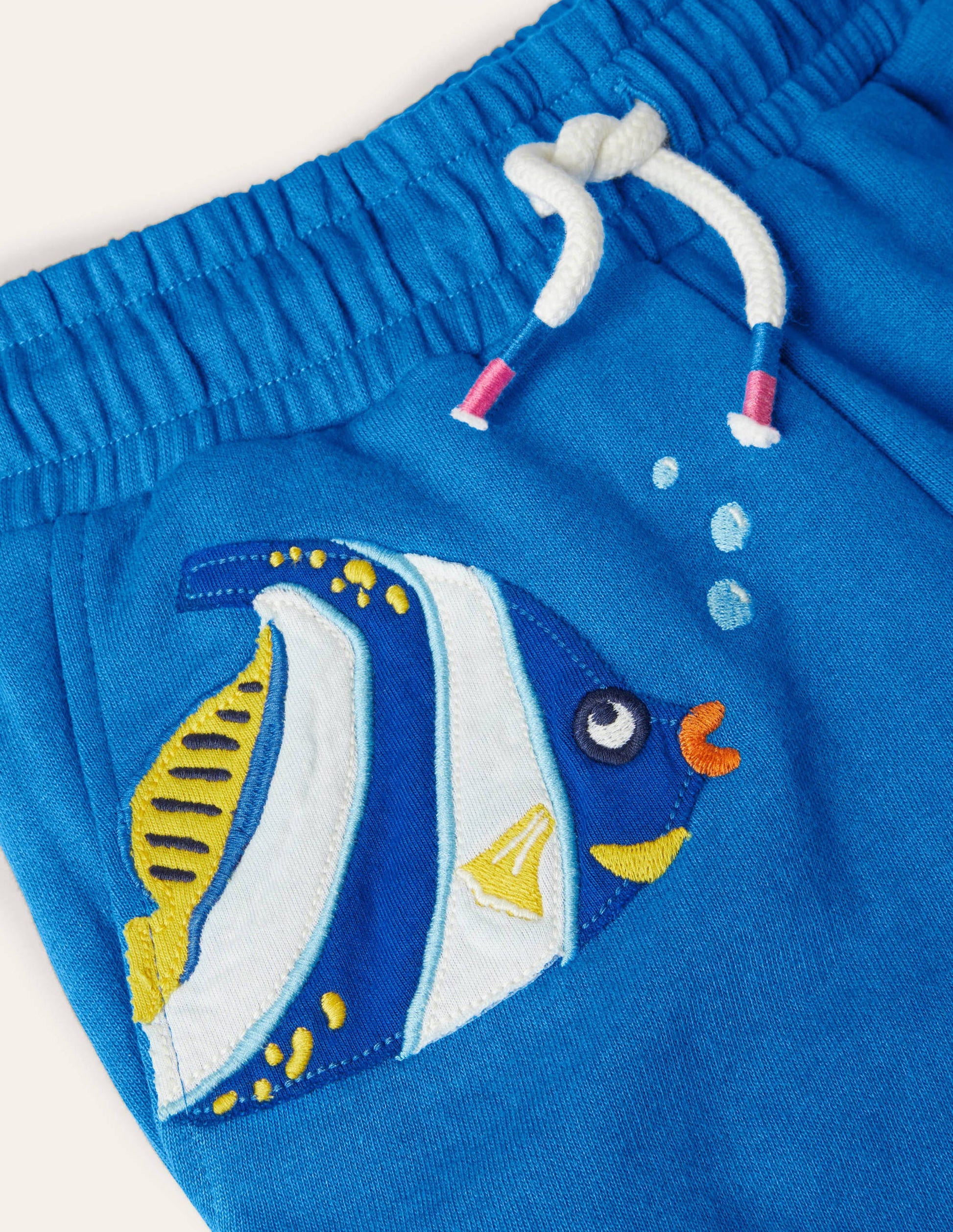 Short en jersey à appliqué-Poisson bleu marocain-3