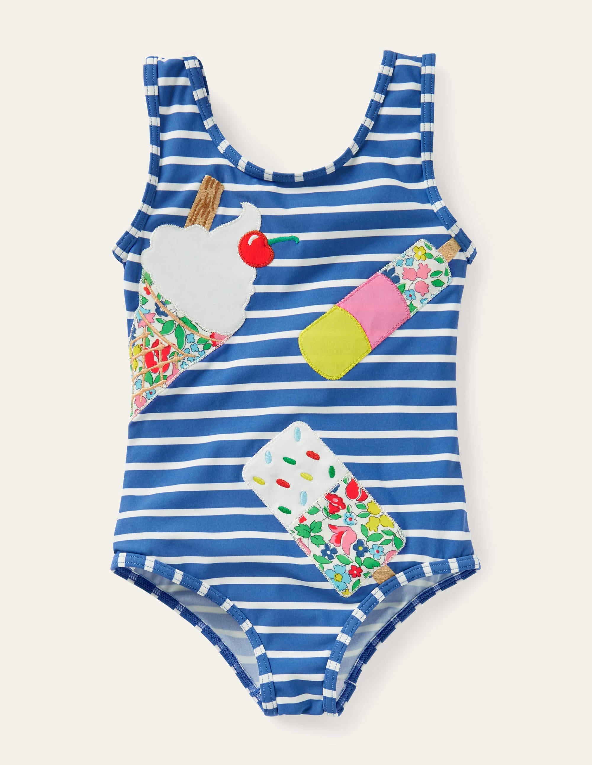 Maillot de bain fun à appliqué-Glaces bleu élisabéthain - Image 1