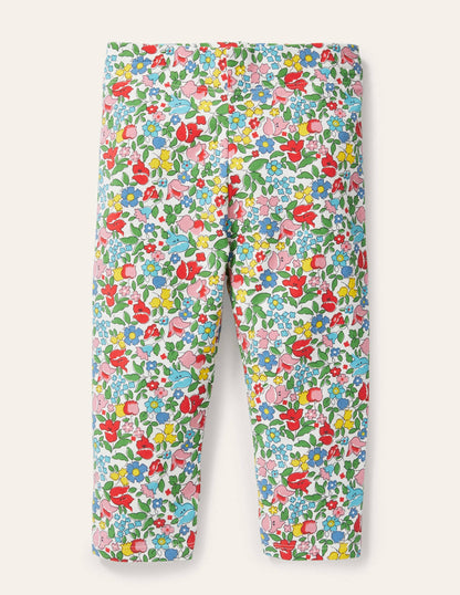 Legging court fun-Motif petites fleurs vintage multi-1