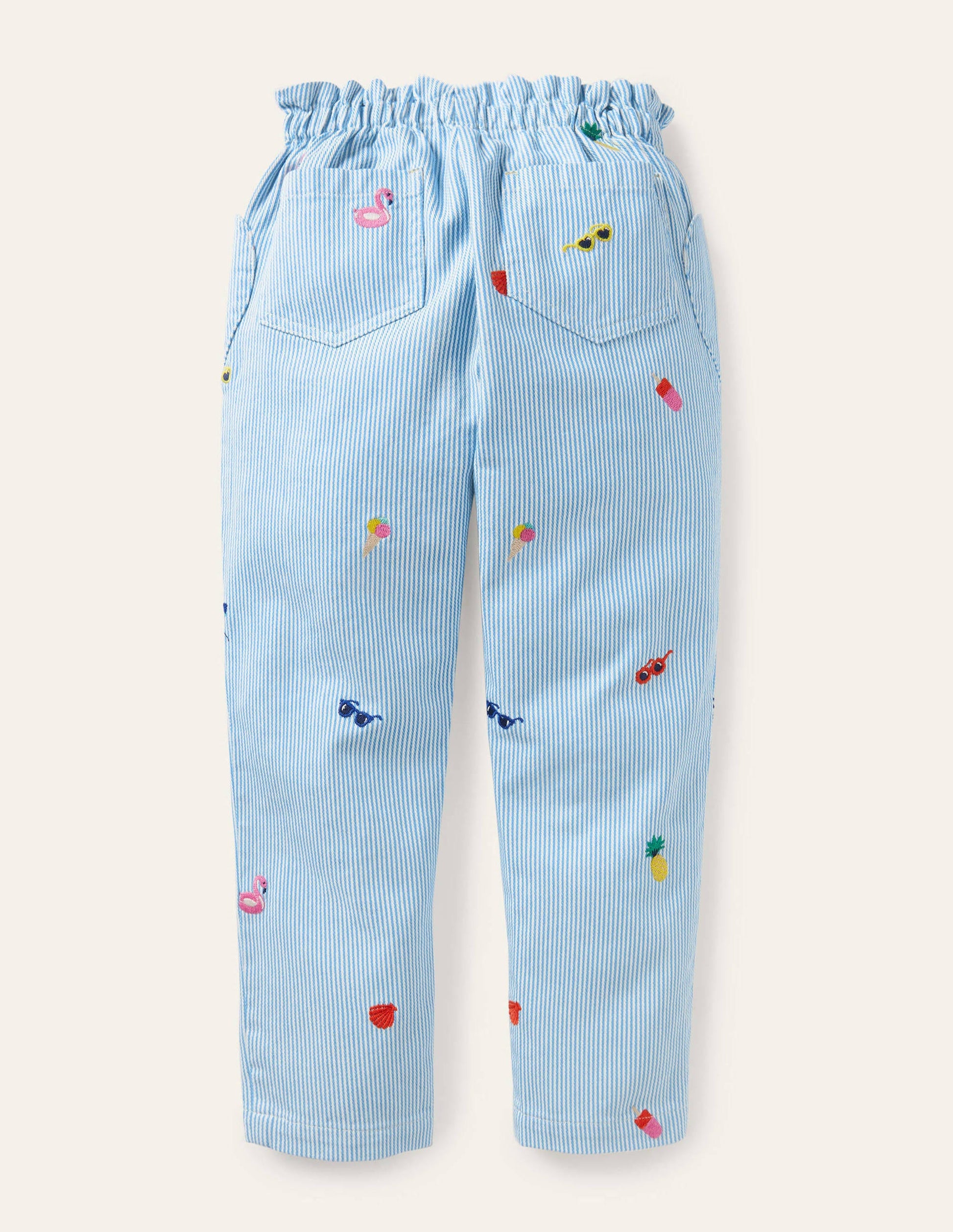 Pull-on Trousers-Multi Holiday Embroidery-2