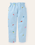 Pull-on Trousers-Multi Holiday Embroidery