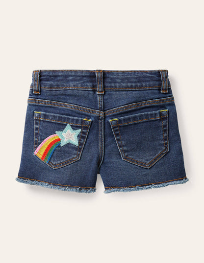Short en jean-Étoiles denim vintage moyen-2