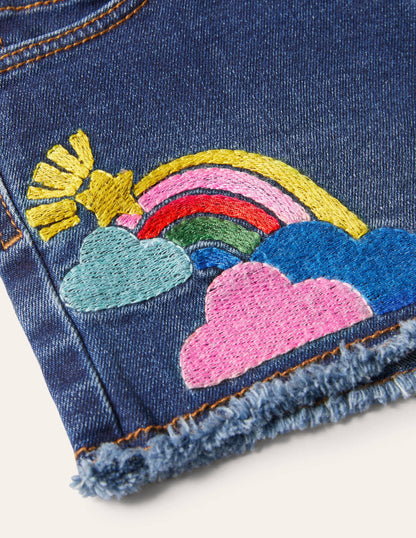 Short en jean-Étoiles denim vintage moyen-3