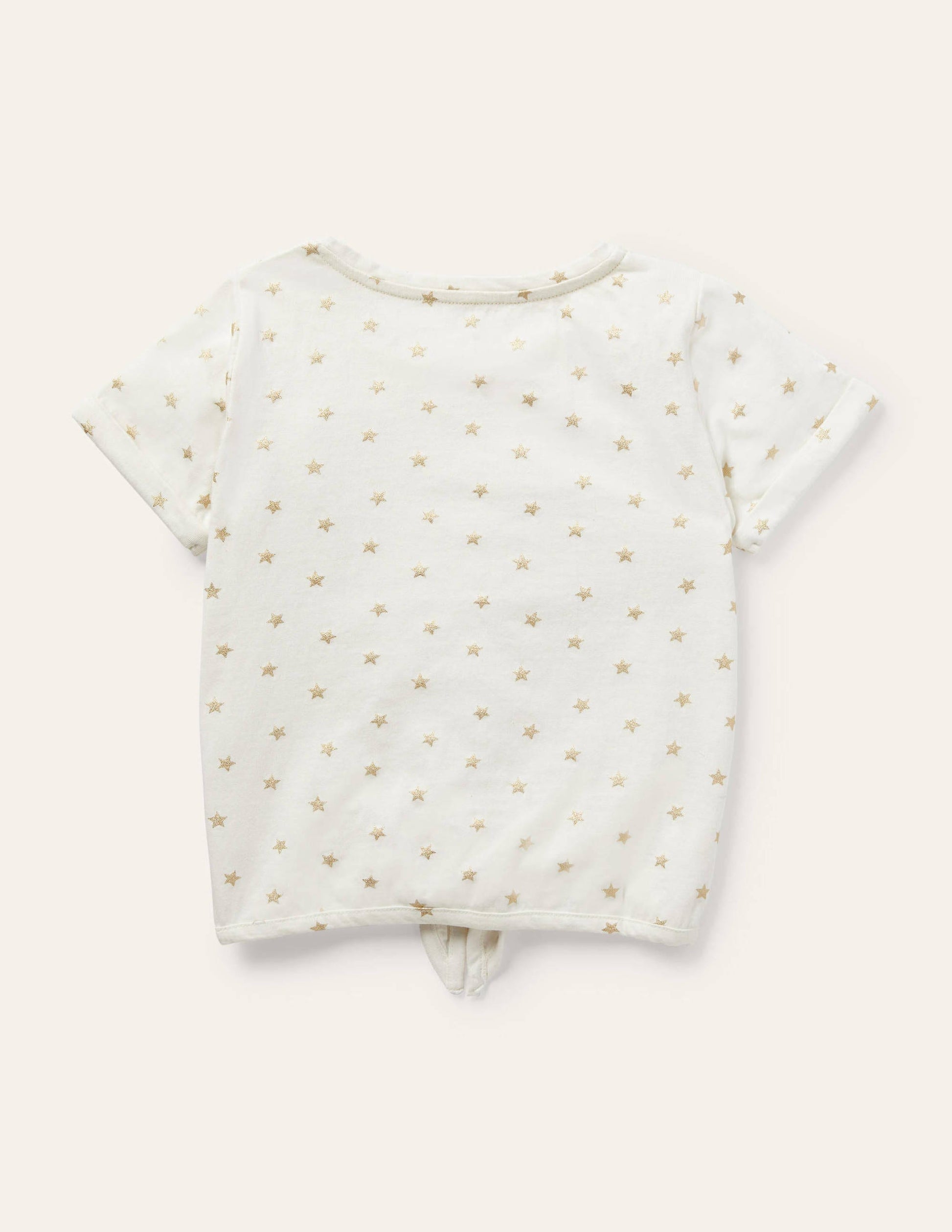T-Shirt zum Binden-Naturweiß/Goldfolie, Kleine Sterne-2