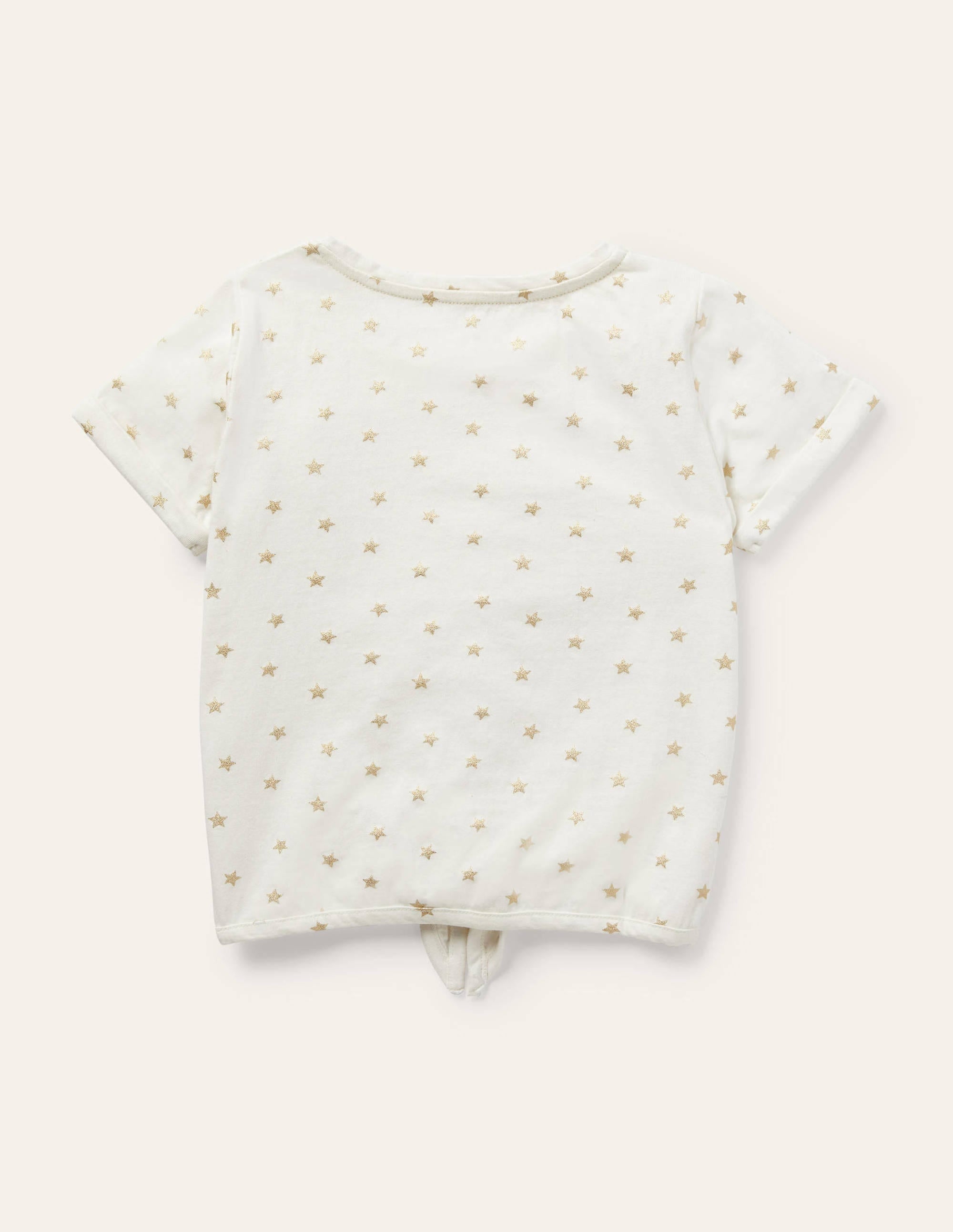 T-Shirt zum Binden-Naturweiß/Goldfolie, Kleine Sterne - Image 2