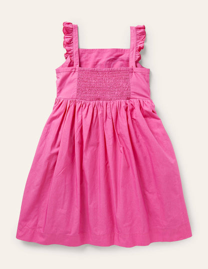 Kleid mit Fischmotiv-Rosarot