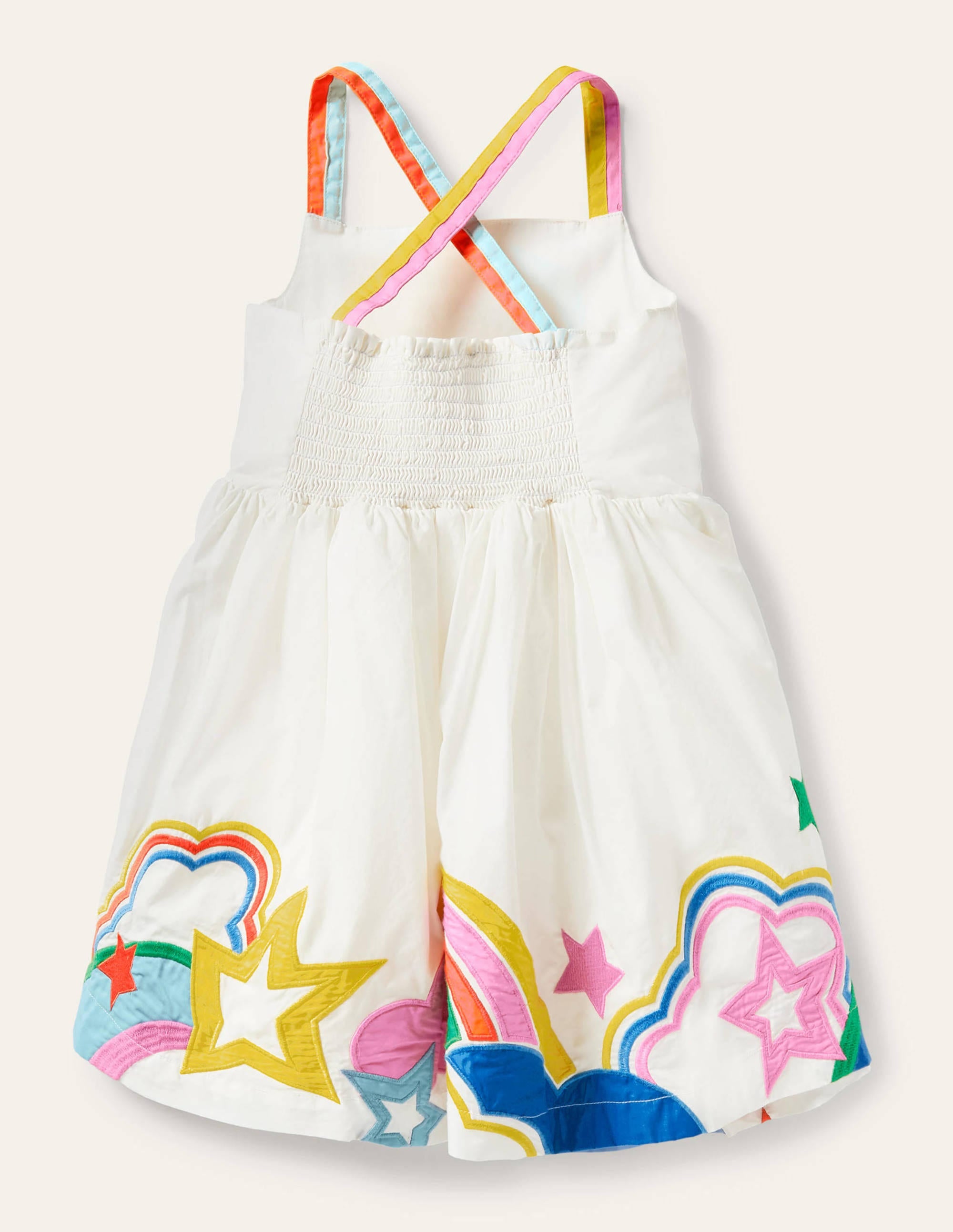 Kleid mit Regenbogensaum und -trägern-Naturweiß, Regenbogen - Image 2