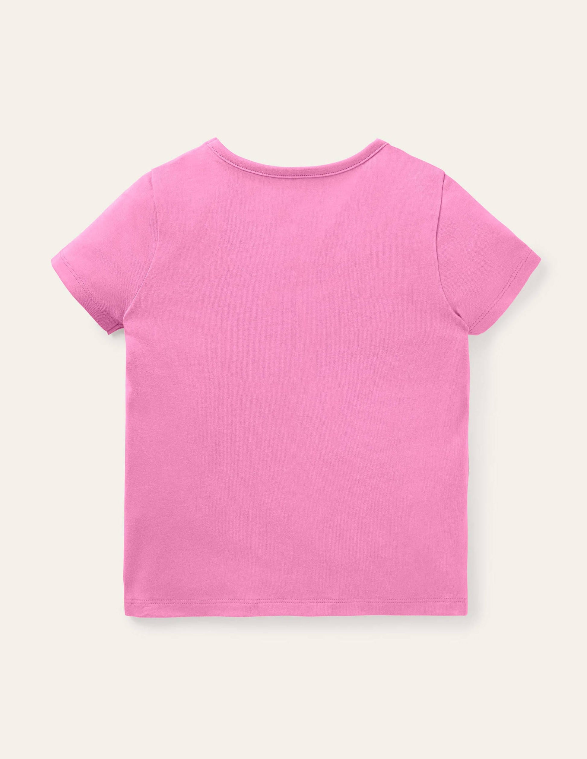 T-Shirt mit fröhlicher Tierapplikation-Pflaumenblütenrosa, Katze-2