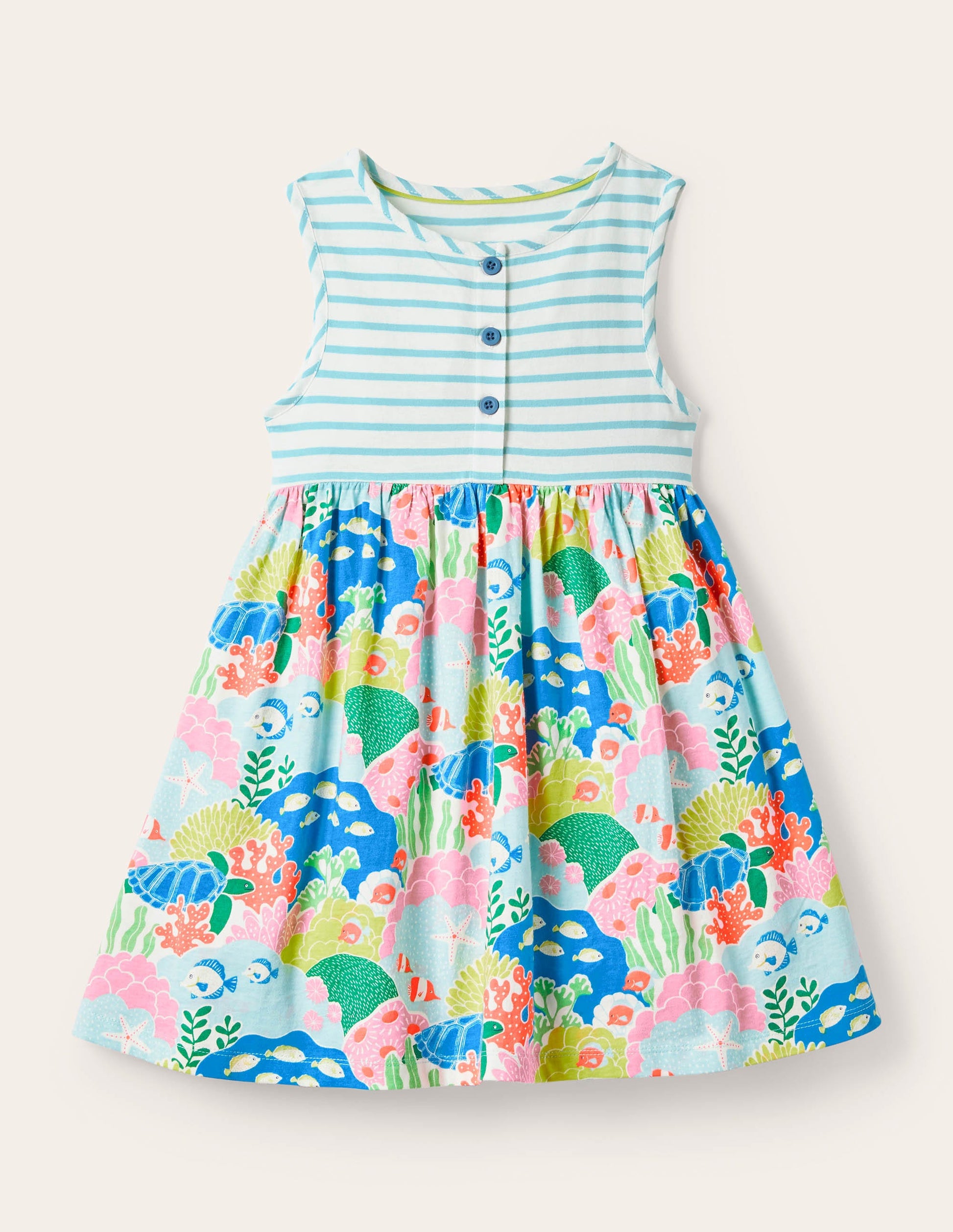 Jerseystufenkleid mit Mustermix-Bunt, Korallenriff-1