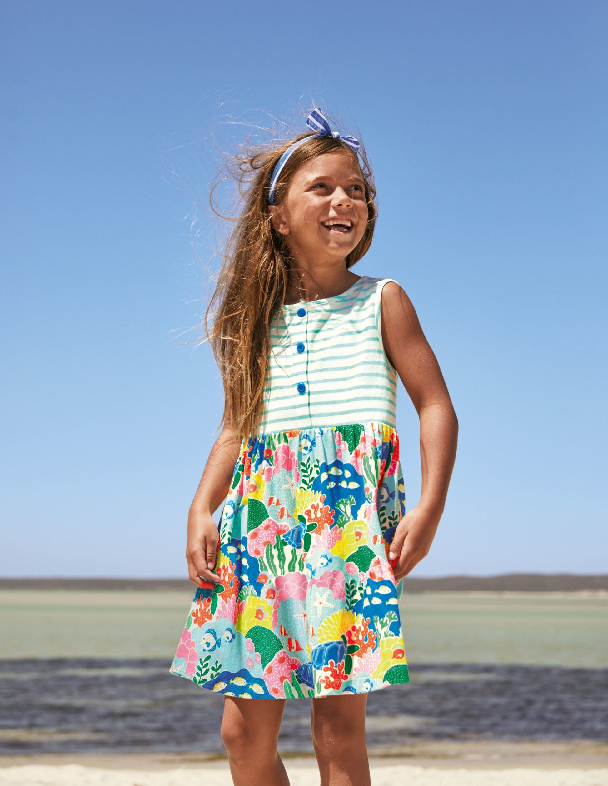 Jerseystufenkleid mit Mustermix-Bunt, Korallenriff-4