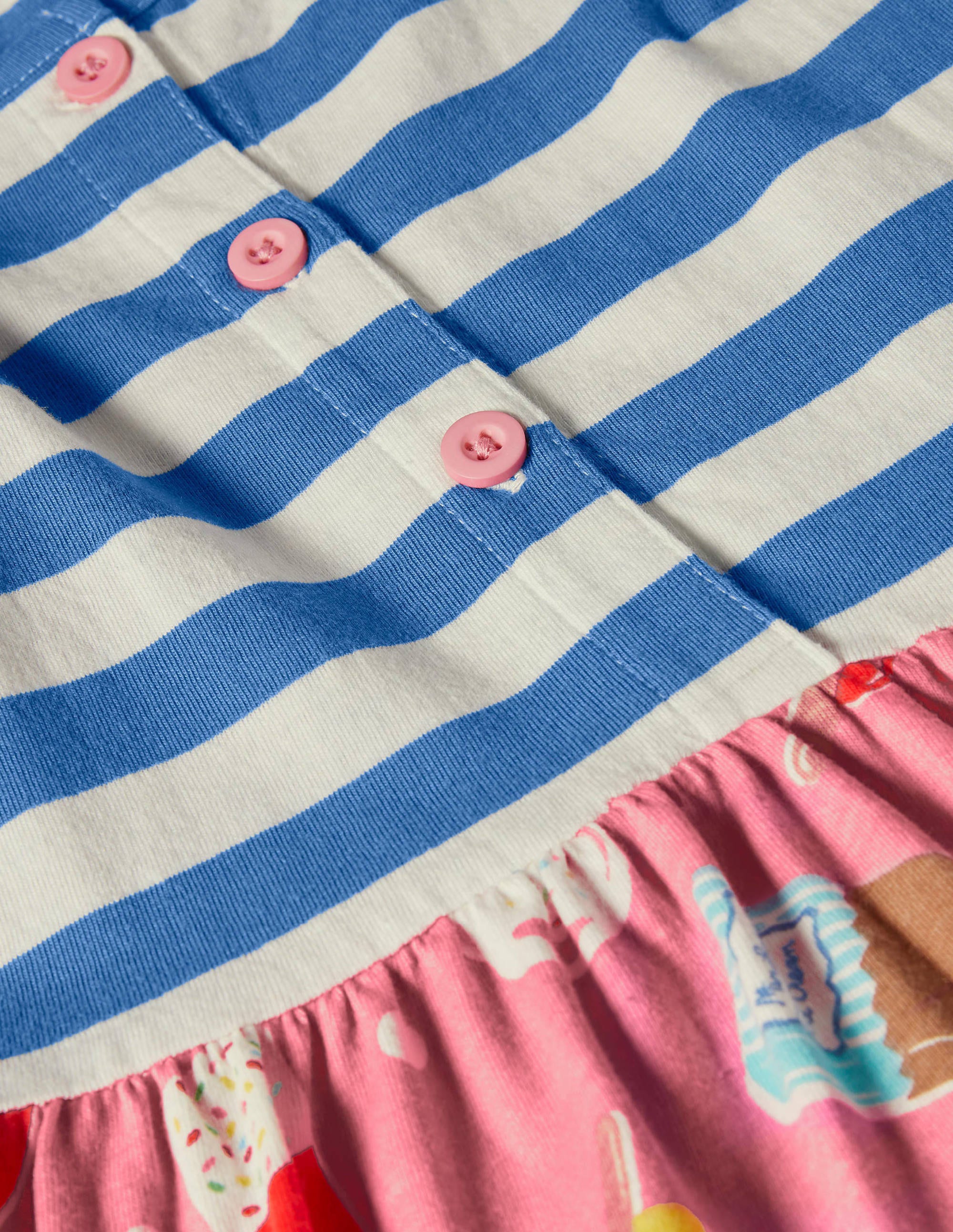 Jerseystufenkleid mit Mustermix-Hellrosa, Eiscreme/Getupft - Image 3