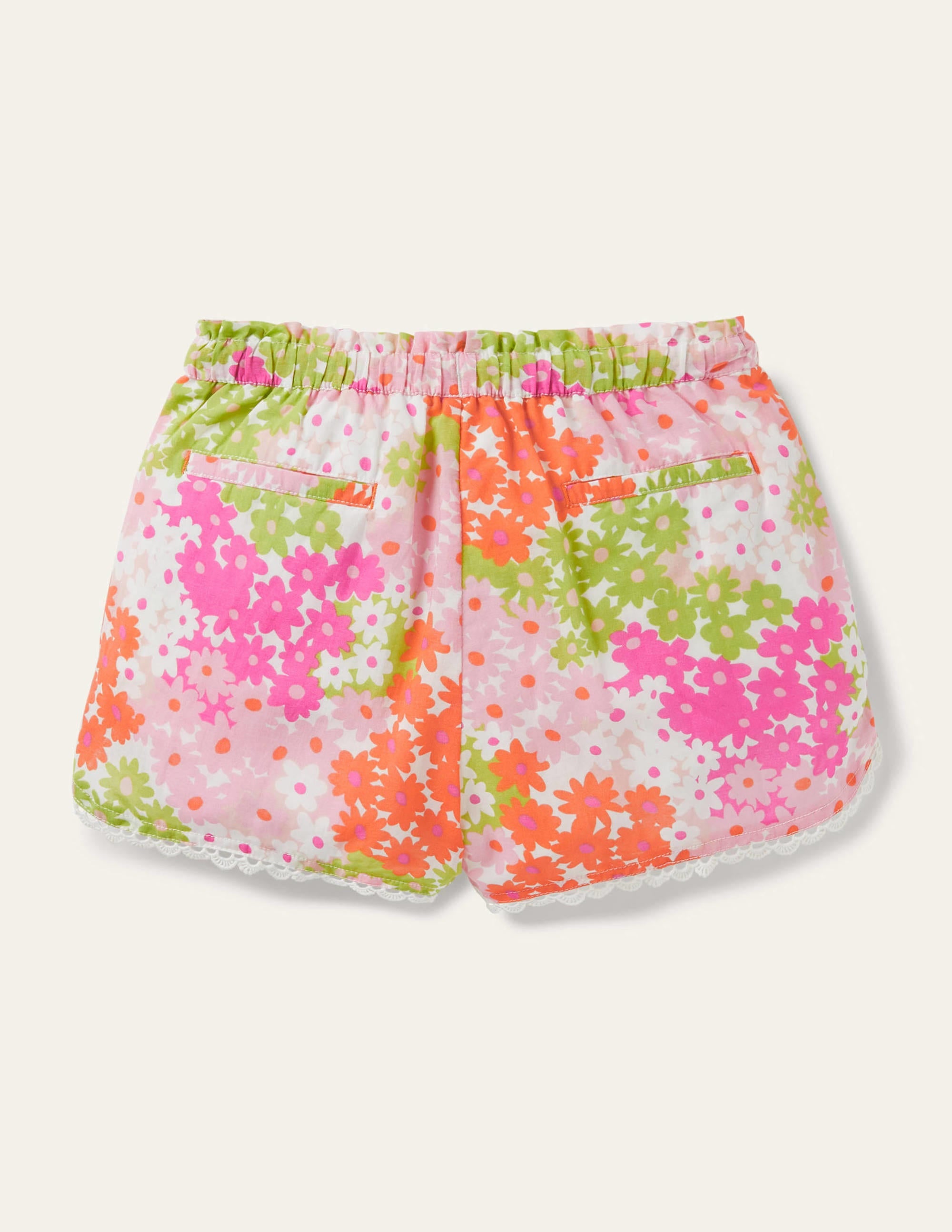 Shorts mit Spitzenborte-Zartes Korallenrosa, Sommerliche Gänseblümchen - Image 2