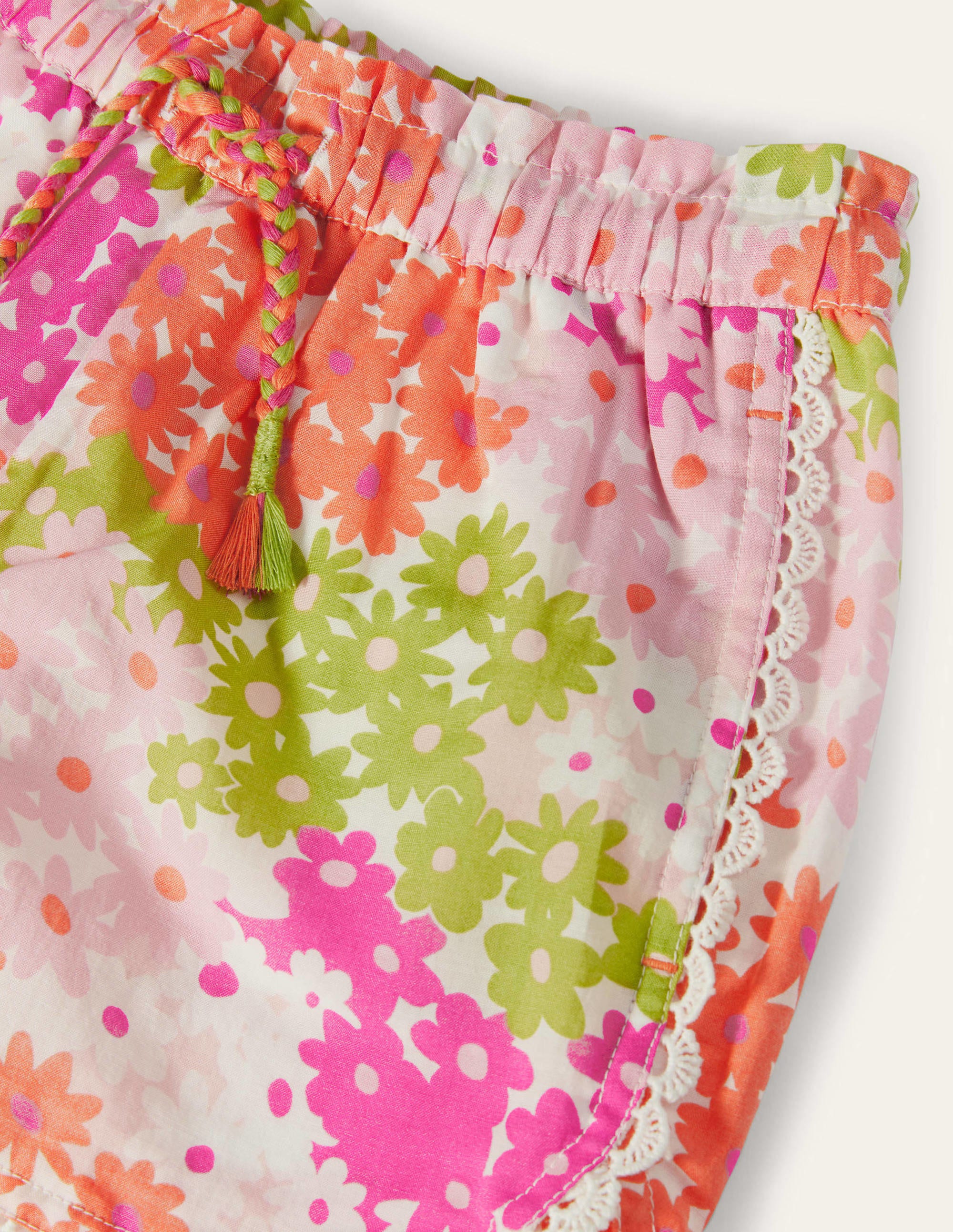 Shorts mit Spitzenborte-Zartes Korallenrosa, Sommerliche Gänseblümchen - Image 3