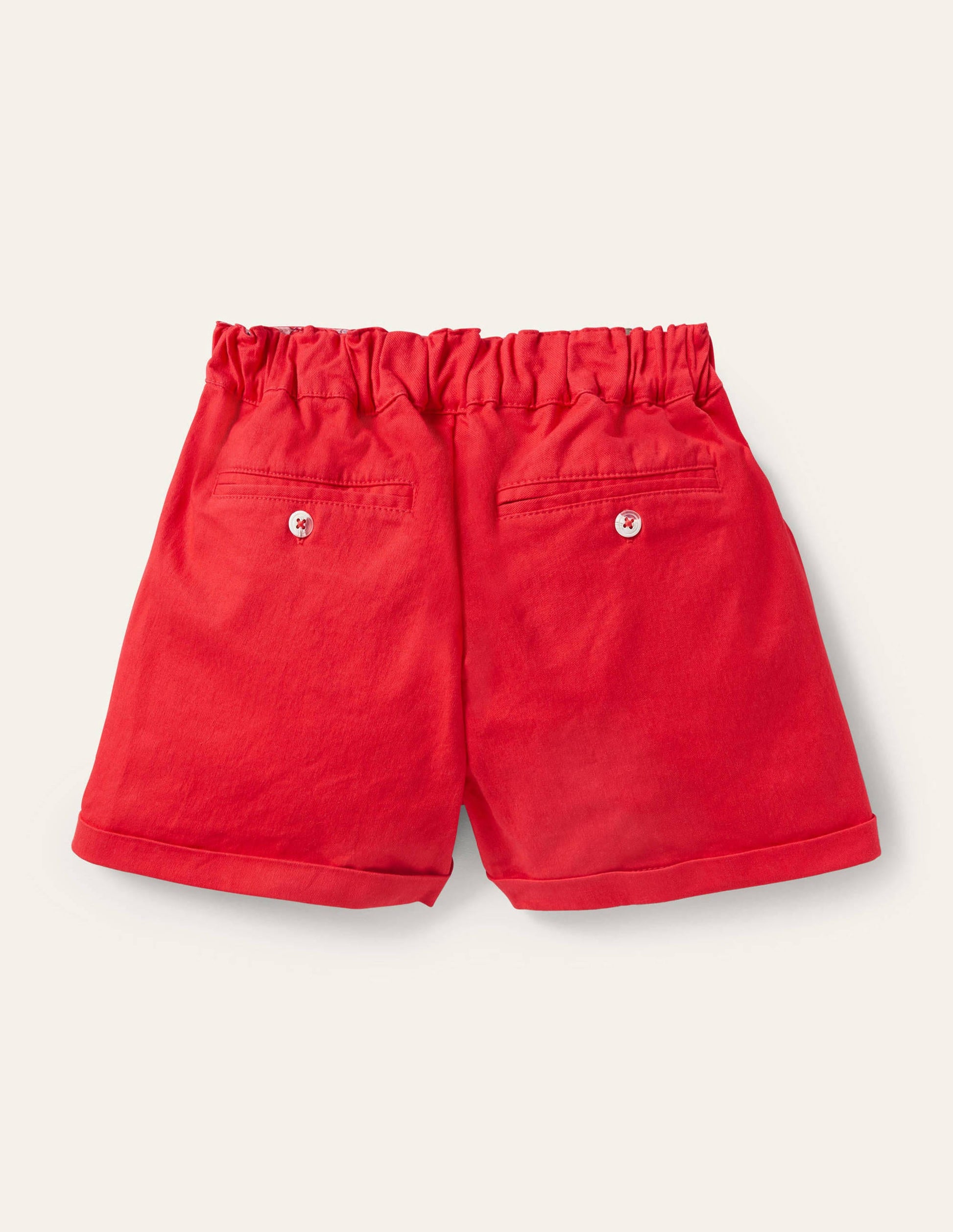 Shorts mit Knopfdetail-Erdbeerkuchenrot-2
