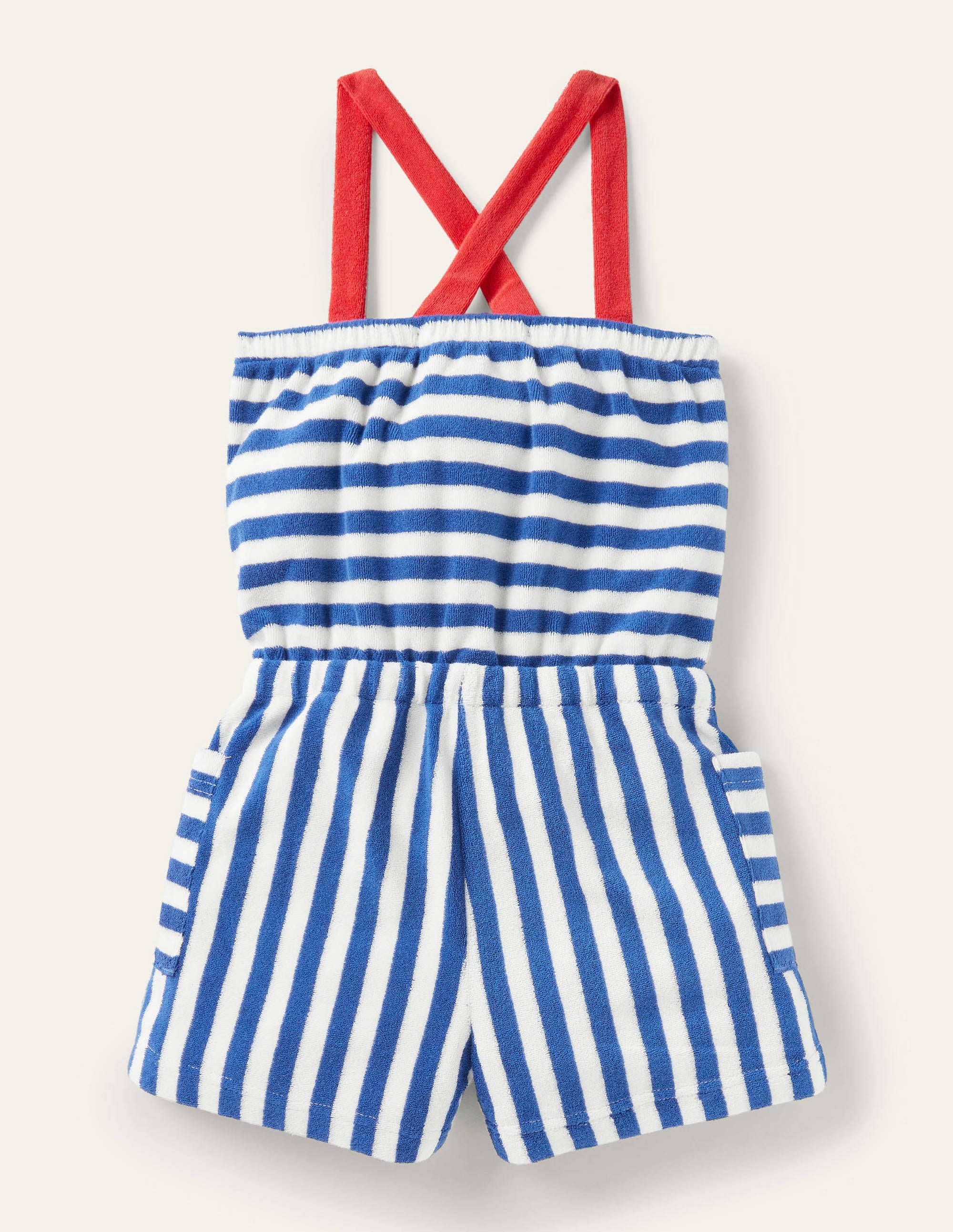 Gestreifter Frottee-Einteiler-Elisabethanisches Blau/Naturweiß - Image 2