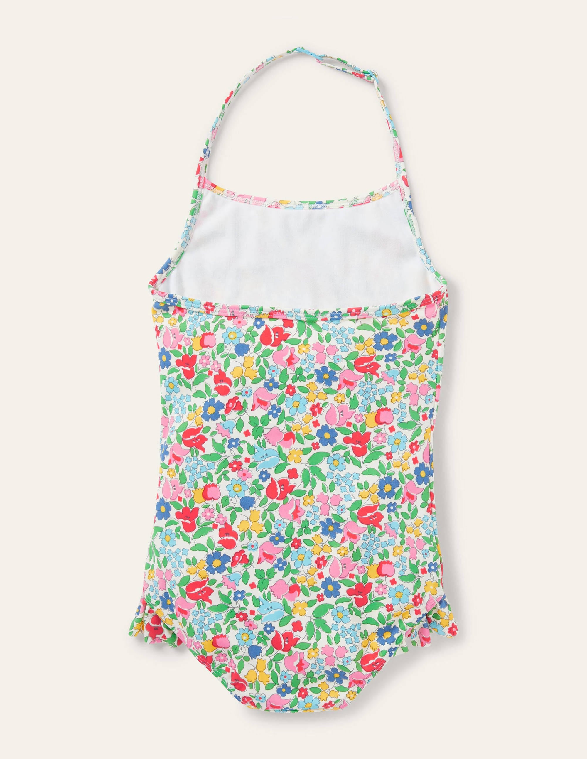 Neckholder-Badeanzug-Bunt, Filigranes Vintage-Blumenmuster - Image 2
