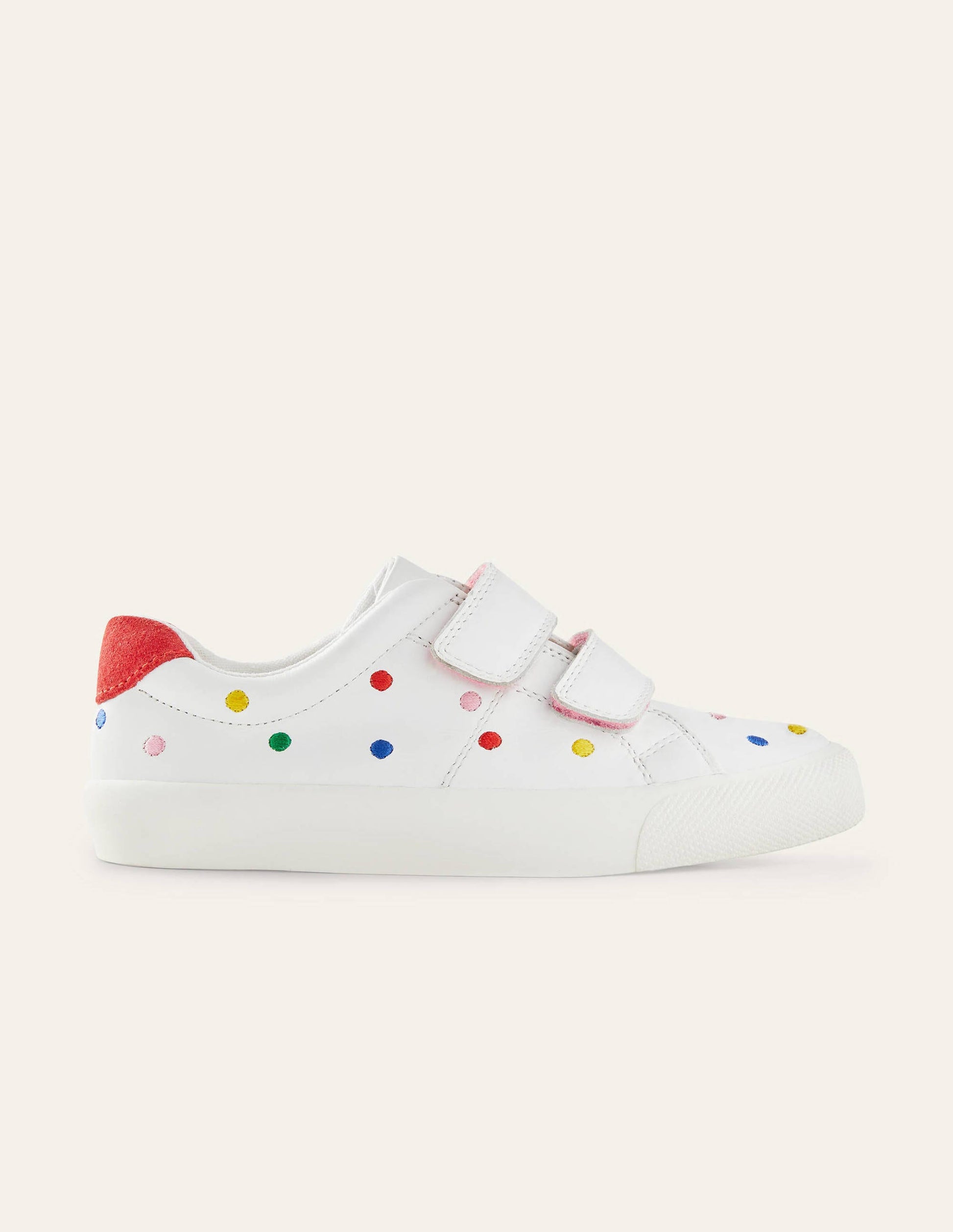 Fröhliche Halbschuhe-Weiß, Leder/Regenbogentupfen-2
