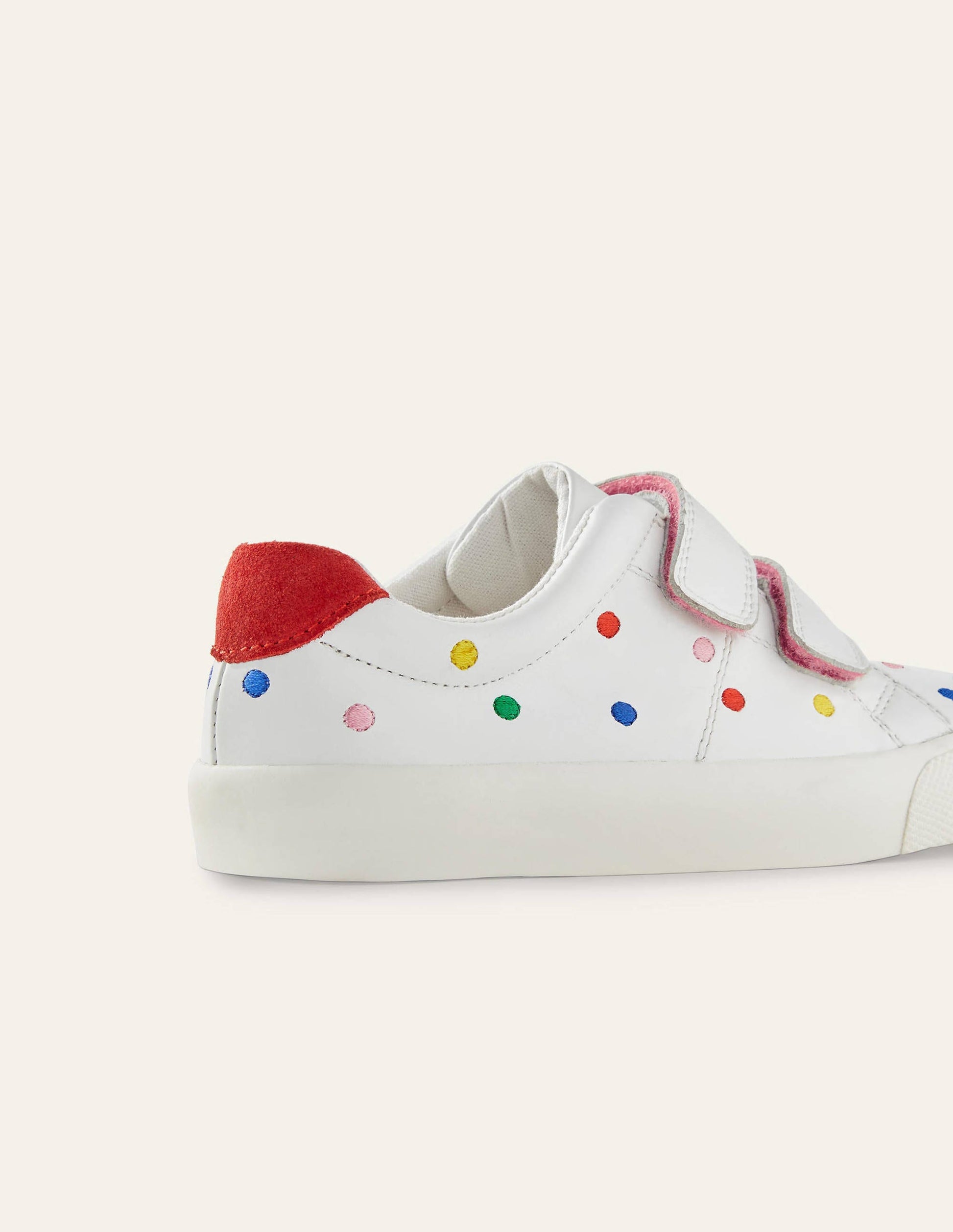 Fröhliche Halbschuhe-Weiß, Leder/Regenbogentupfen-3
