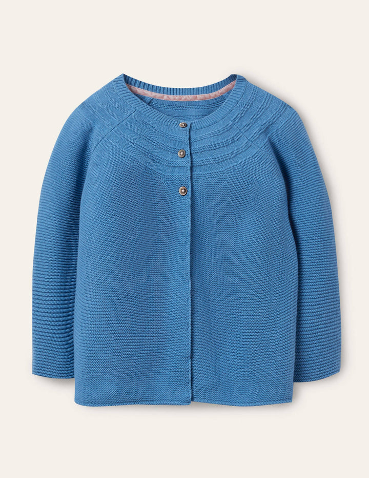 Cotton Cashmere Mix Cardigan-Elizabethan Blue