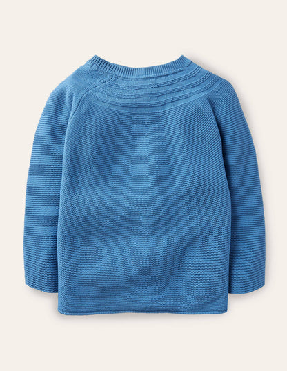 Cotton Cashmere Mix Cardigan-Elizabethan Blue-2