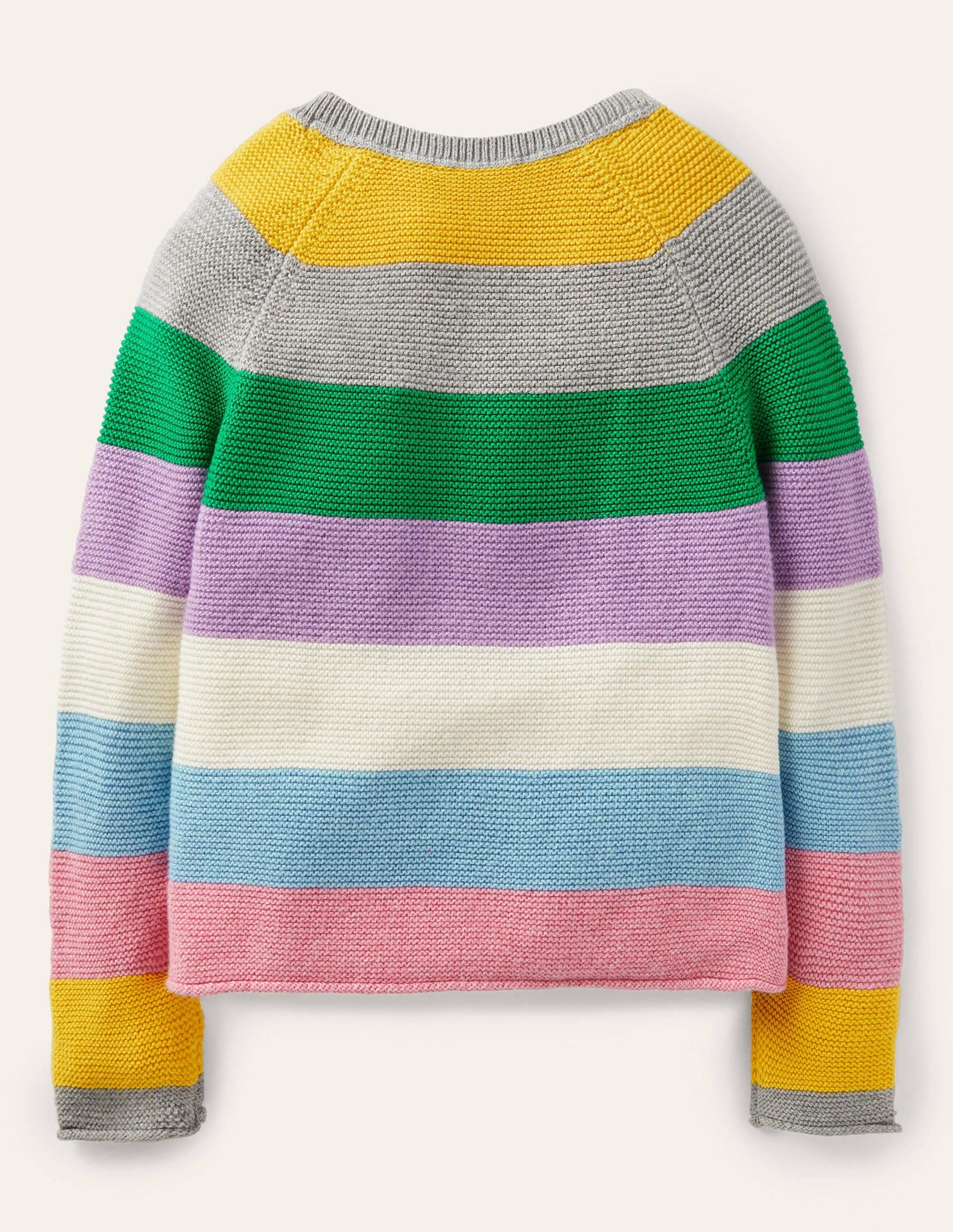 Cotton Cashmere Mix Cardigan-Multi Stripe-2