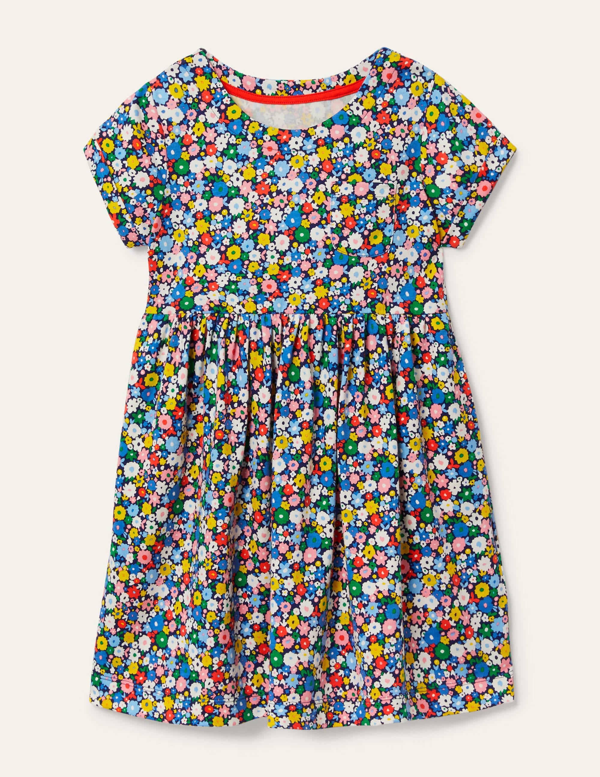 Robe fun en jersey-Champ de fleurs bleu élisabéthain - Image 1