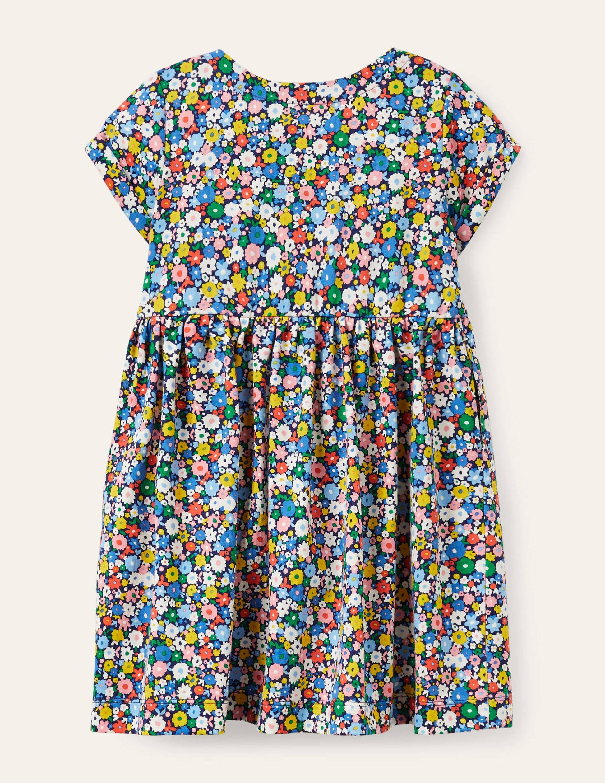 Robe fun en jersey-Champ de fleurs bleu élisabéthain-2