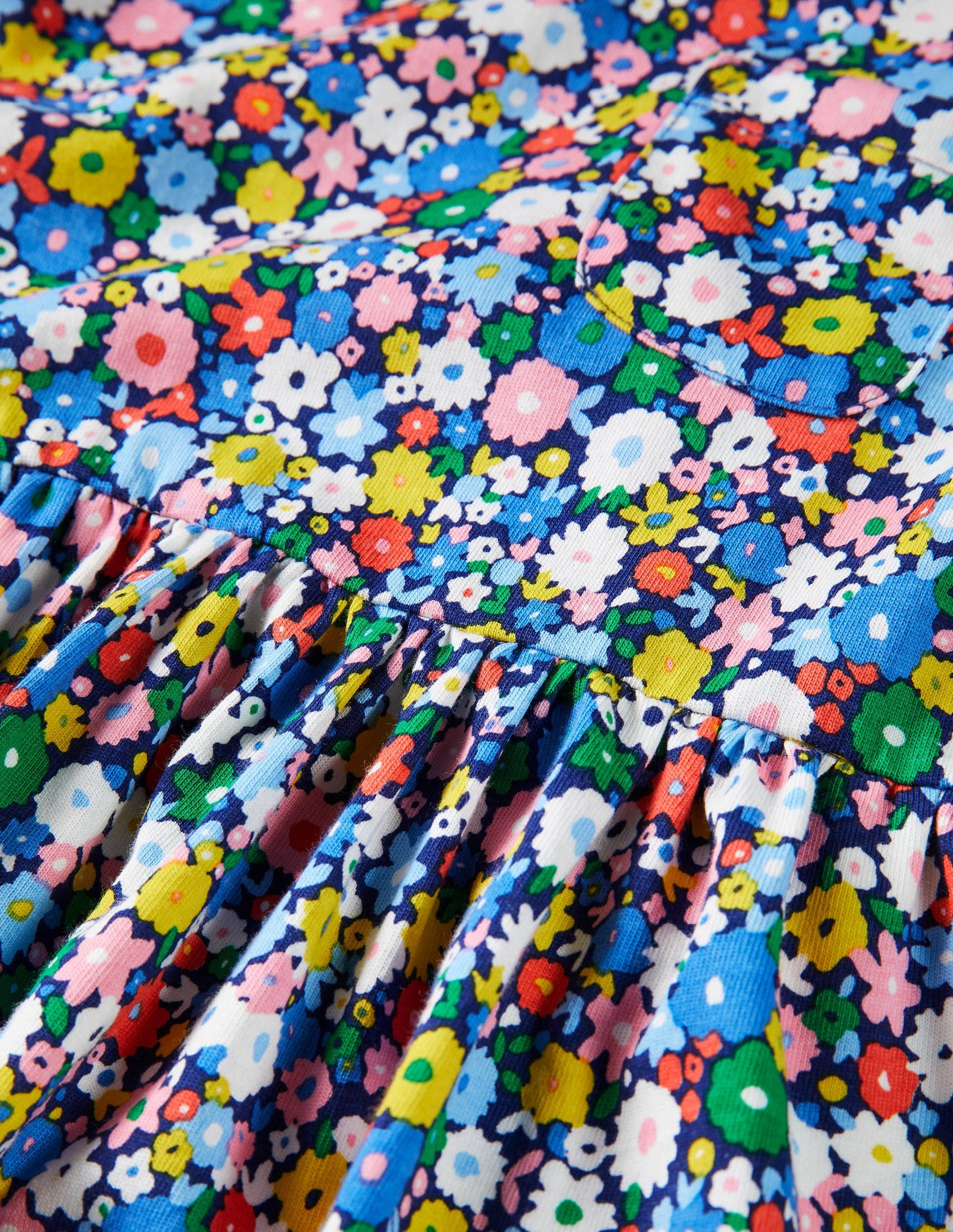 Robe fun en jersey-Champ de fleurs bleu élisabéthain-3