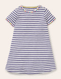 Charlie Jerseykleid mit Bommeln-Naturweiß/Navy