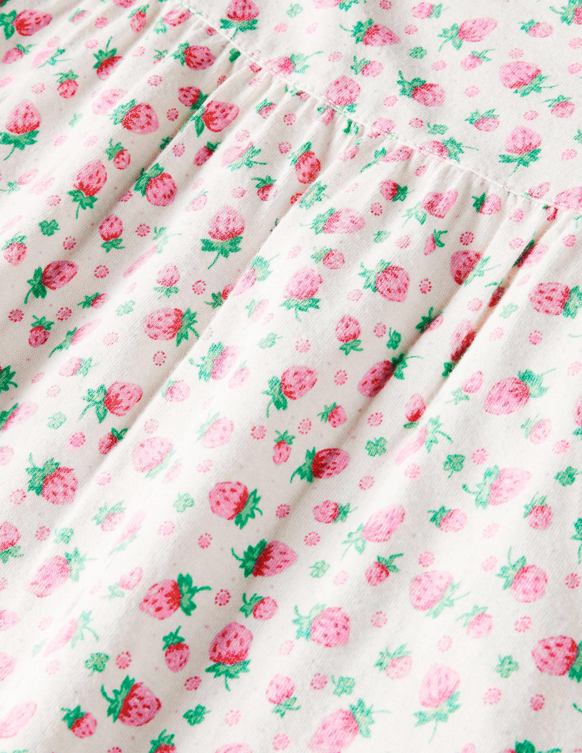 Bedrucktes, kurzärmliges Nachthemd-Naturweiß, Vintage-Erdbeeren - Image 3