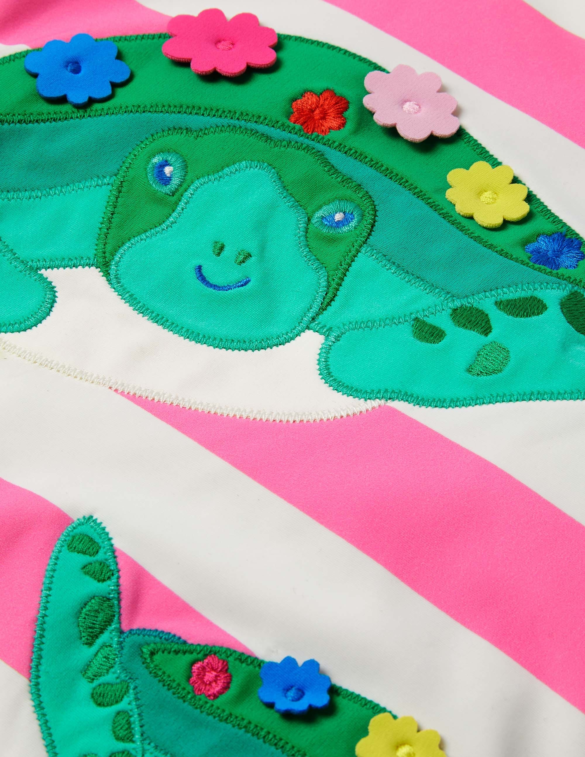 Maillot de bain à appliqué-Tortues rose doux/ivoire - Image 3