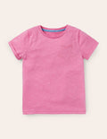 T-shirt flammé avec poche étoile-Rose fleur de prunier