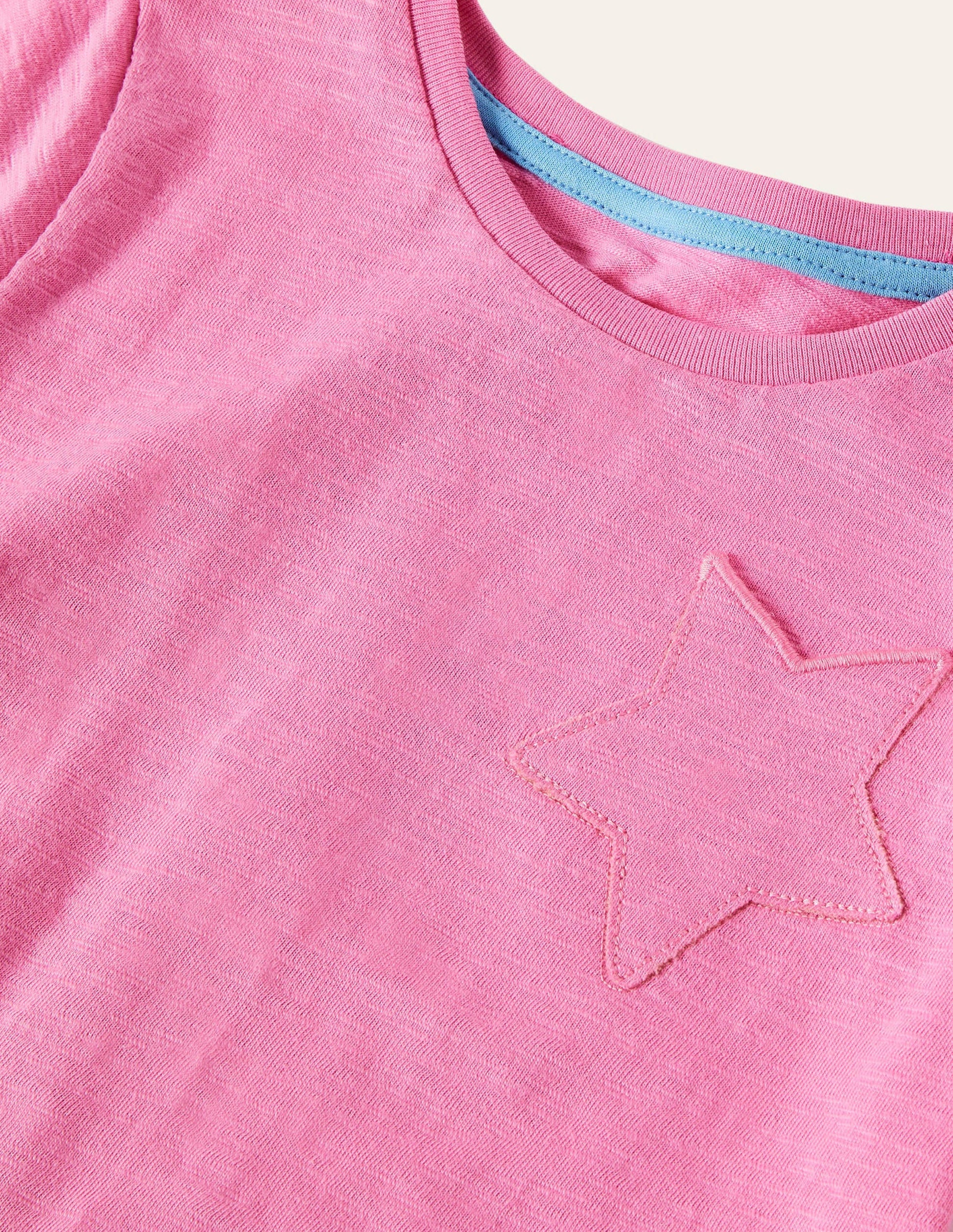 T-shirt flammé avec poche étoile-Rose fleur de prunier-3