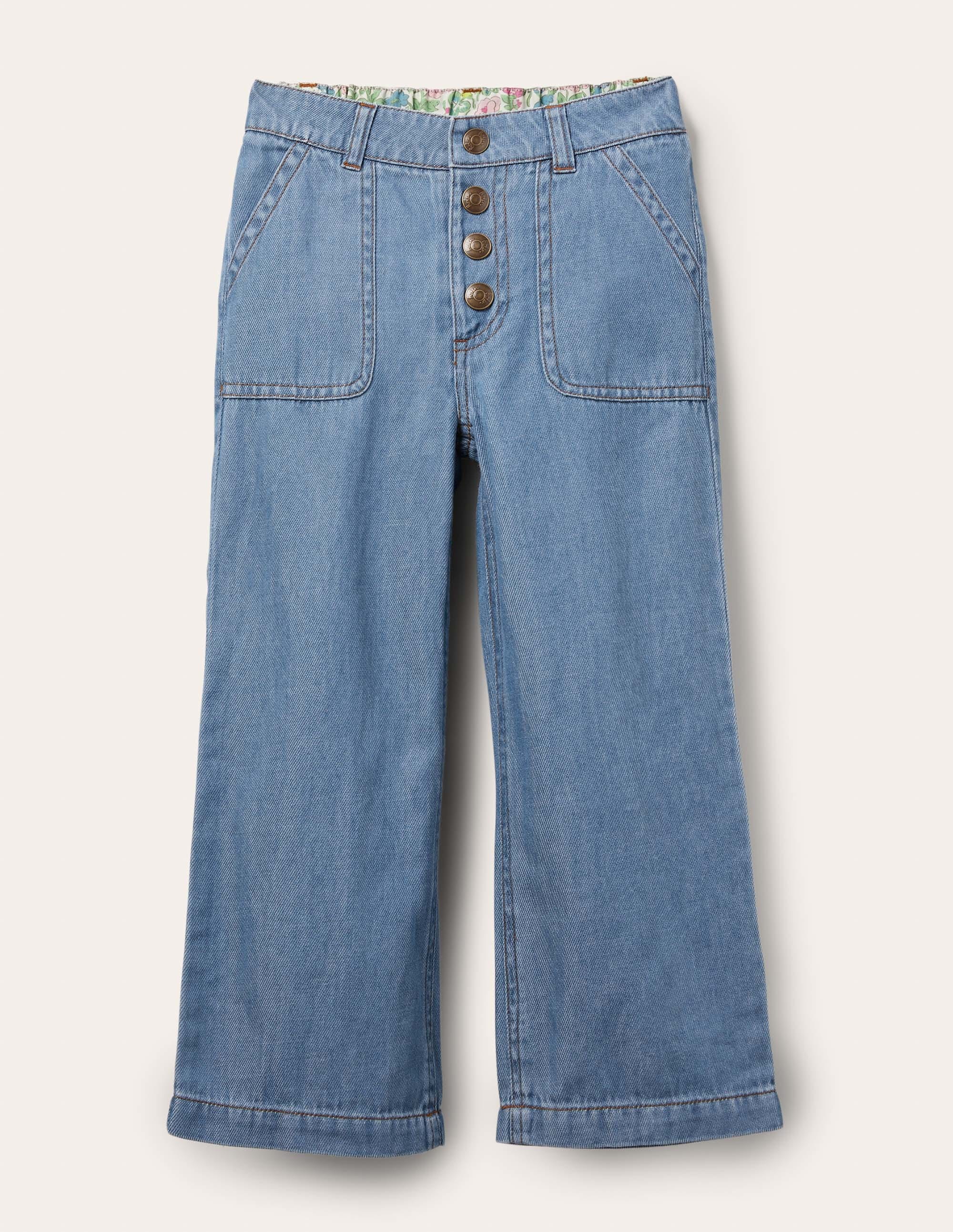 Jean droit boutonné-Denim vintage clair - Image 1