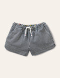 Shorts mit Herztaschen-Indigoblau/Naturfarben, Feine Streifen